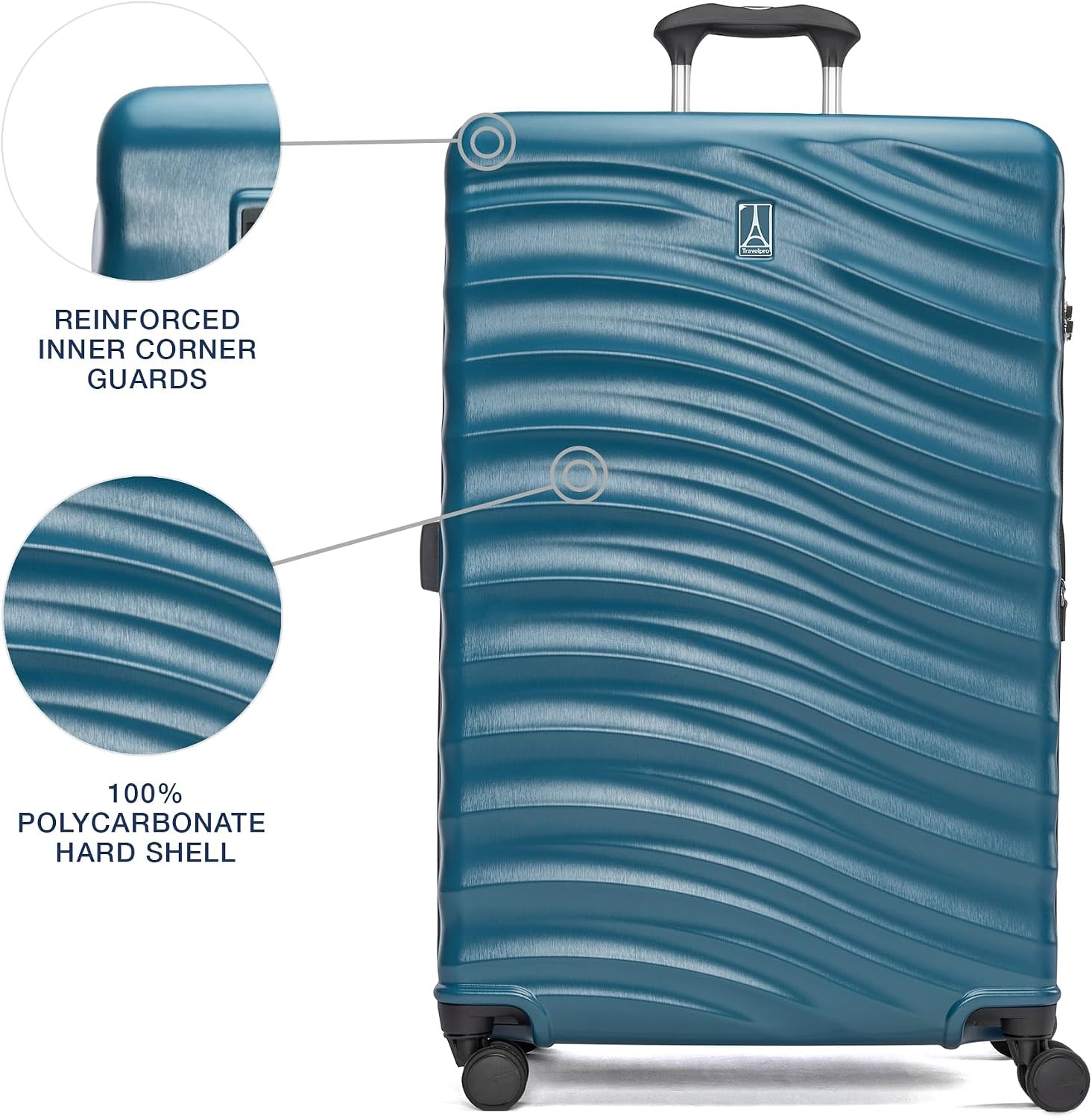 image:imageTravelpro Maxlite Air V2 Hardside Expandable Checked Black 28Inch Lightweight Polycarbonate Hard Shell Luggage 8 Spinner Wheels TSA Lock amp Durable Construction Men amp WomenTeal