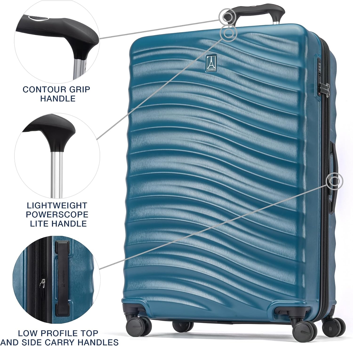 image:imageTravelpro Maxlite Air V2 Hardside Expandable Checked Black 28Inch Lightweight Polycarbonate Hard Shell Luggage 8 Spinner Wheels TSA Lock amp Durable Construction Men amp WomenTeal