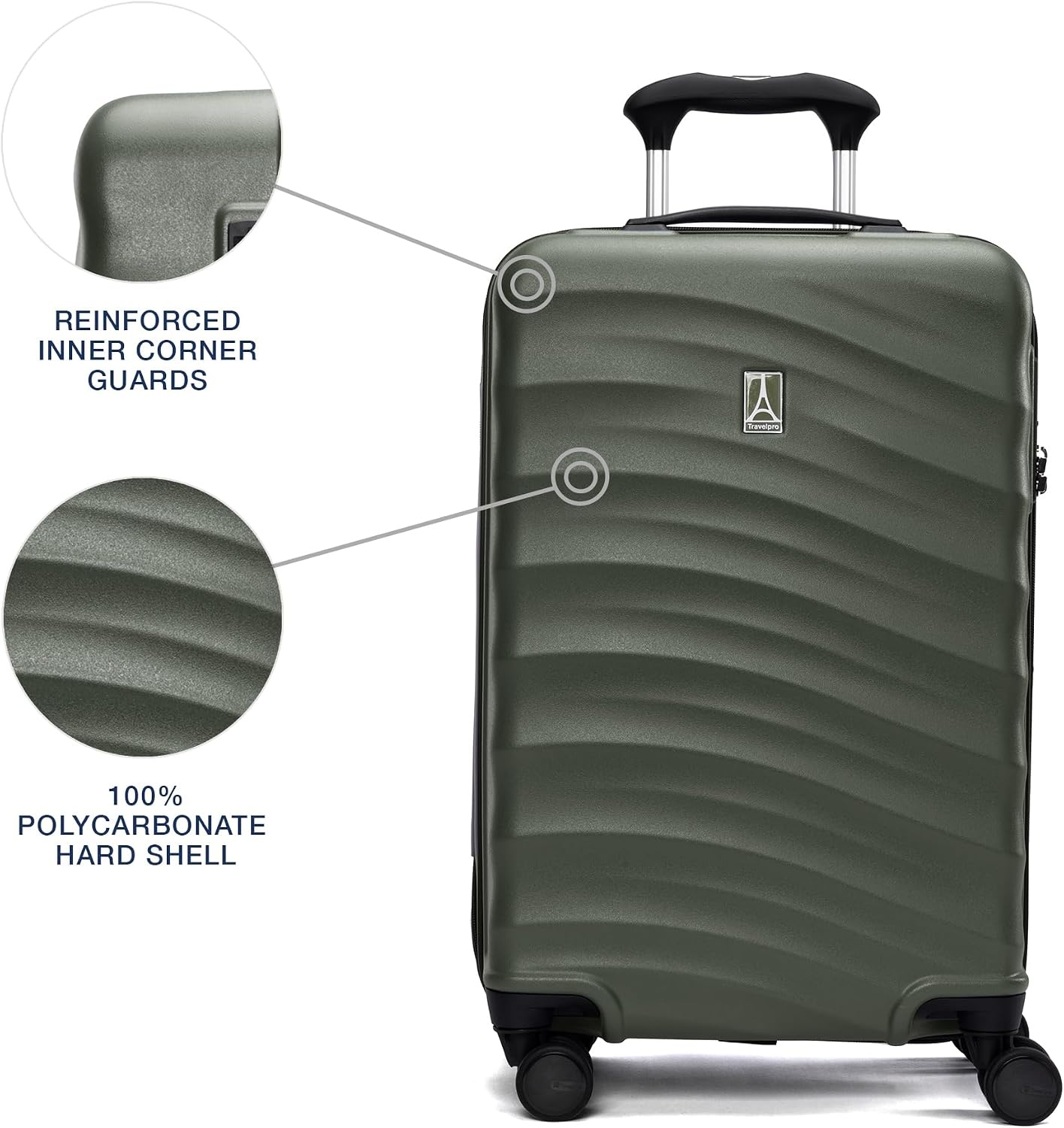 image:imageTravelpro Maxlite Air V2 Hardside Expandable Checked Black 28Inch Lightweight Polycarbonate Hard Shell Luggage 8 Spinner Wheels TSA Lock amp Durable Construction Men amp WomenSlate Green
