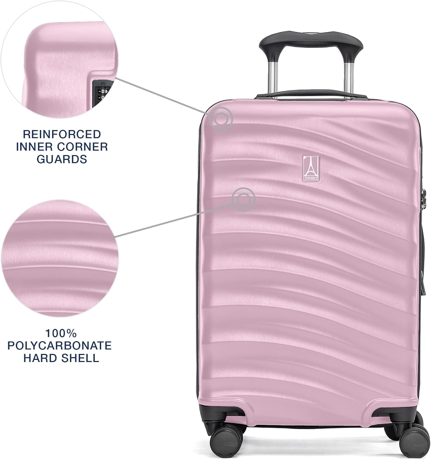 image:imageTravelpro Maxlite Air V2 Hardside Expandable Checked Black 28Inch Lightweight Polycarbonate Hard Shell Luggage 8 Spinner Wheels TSA Lock amp Durable Construction Men amp WomenPink