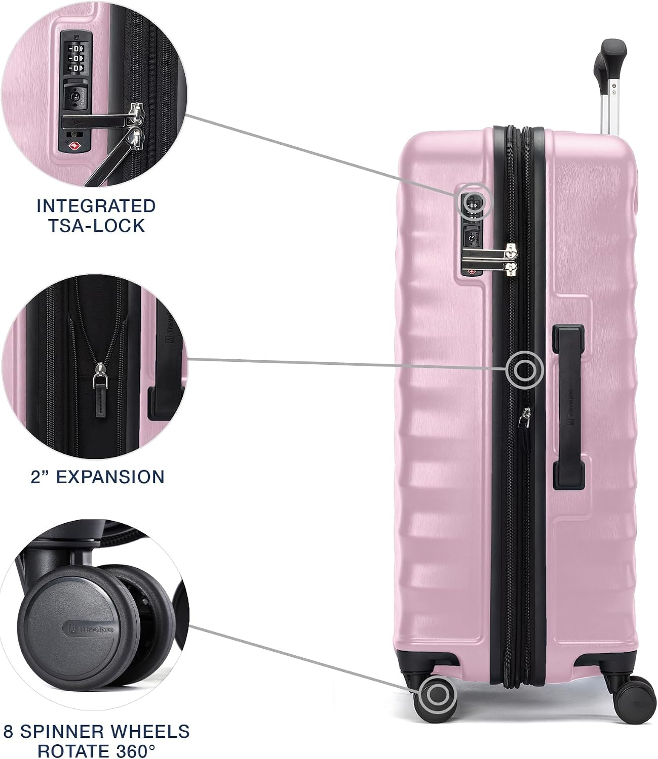 image:imageTravelpro Maxlite Air V2 Hardside Expandable Checked Black 28Inch Lightweight Polycarbonate Hard Shell Luggage 8 Spinner Wheels TSA Lock amp Durable Construction Men amp WomenPink