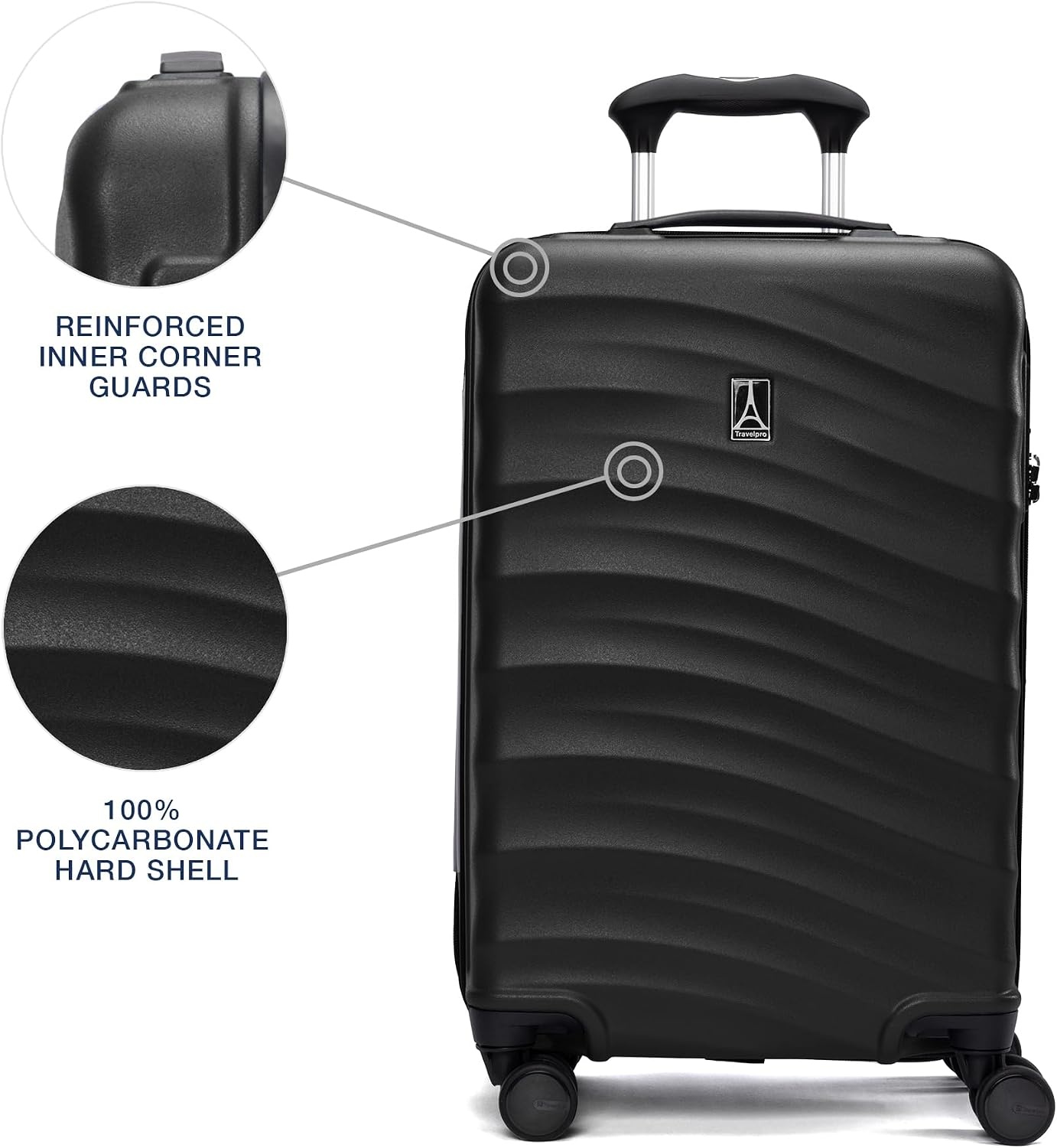 image:imageTravelpro Maxlite Air V2 Hardside Expandable Checked Black 28Inch Lightweight Polycarbonate Hard Shell Luggage 8 Spinner Wheels TSA Lock amp Durable Construction Men amp WomenBlack