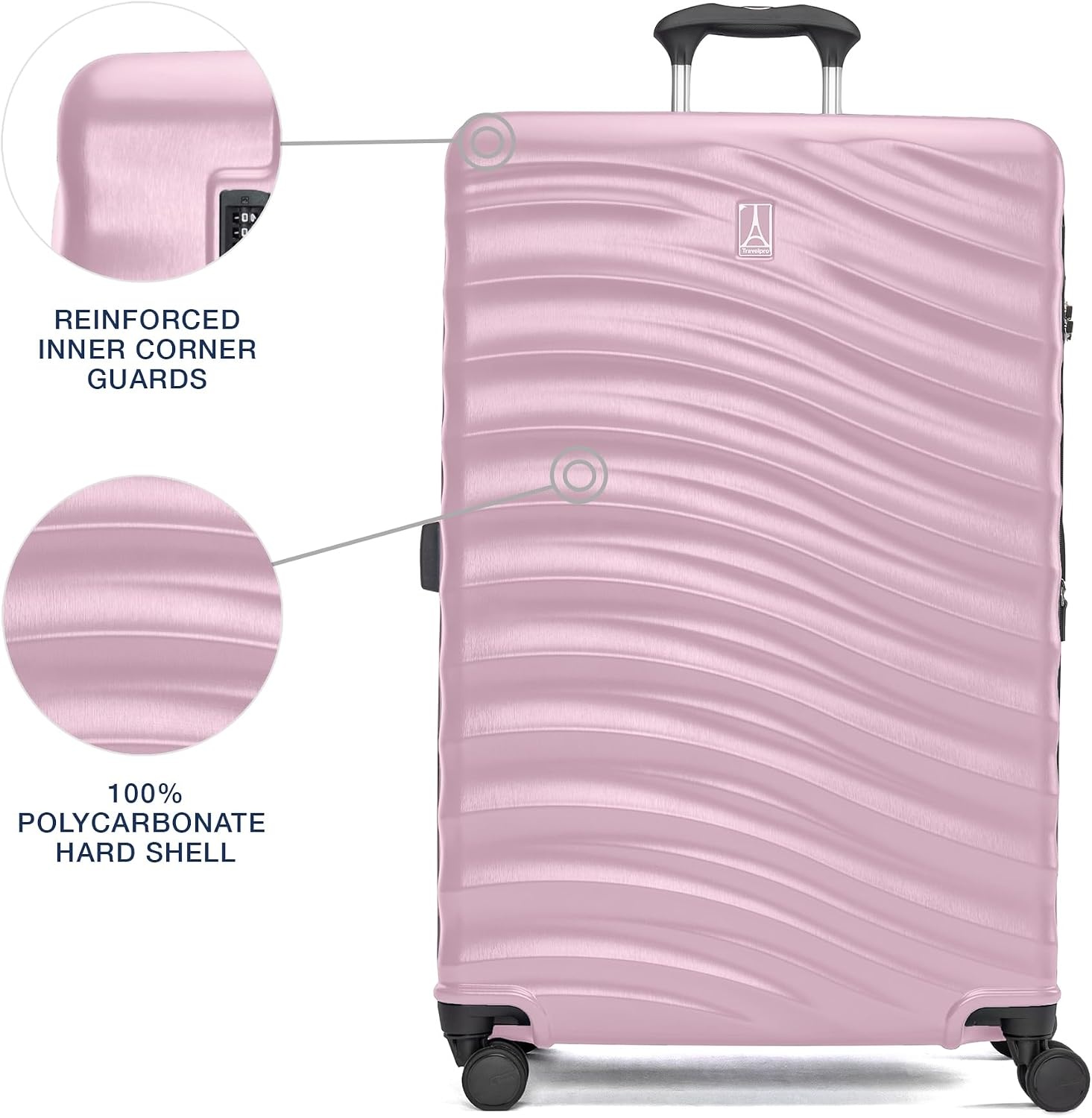 image:imageTravelpro Maxlite Air V2 Hardside Expandable Checked Black 28Inch Lightweight Polycarbonate Hard Shell Luggage 8 Spinner Wheels TSA Lock amp Durable Construction Men amp WomenPink