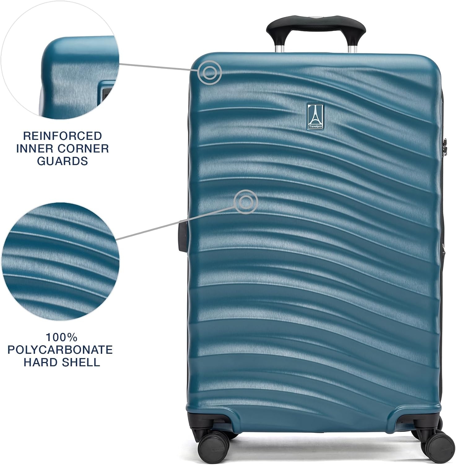 image:imageTravelpro Maxlite Air V2 Hardside Expandable Checked Black 28Inch Lightweight Polycarbonate Hard Shell Luggage 8 Spinner Wheels TSA Lock amp Durable Construction Men amp WomenTeal