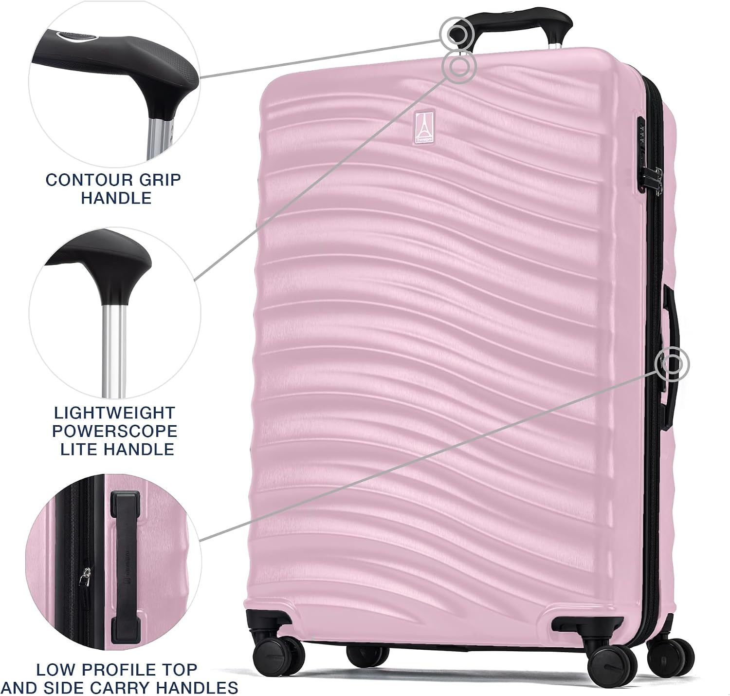 image:imageTravelpro Maxlite Air V2 Hardside Expandable Checked Black 28Inch Lightweight Polycarbonate Hard Shell Luggage 8 Spinner Wheels TSA Lock amp Durable Construction Men amp WomenPink