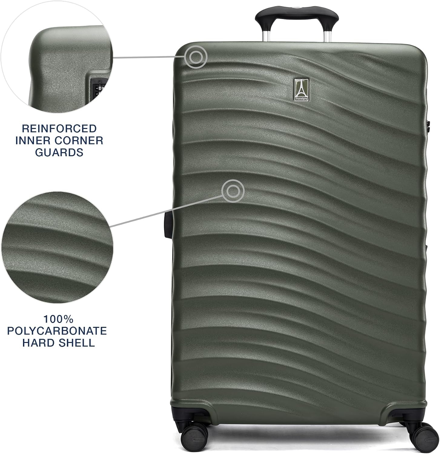 image:imageTravelpro Maxlite Air V2 Hardside Expandable Checked Black 28Inch Lightweight Polycarbonate Hard Shell Luggage 8 Spinner Wheels TSA Lock amp Durable Construction Men amp WomenSlate Green