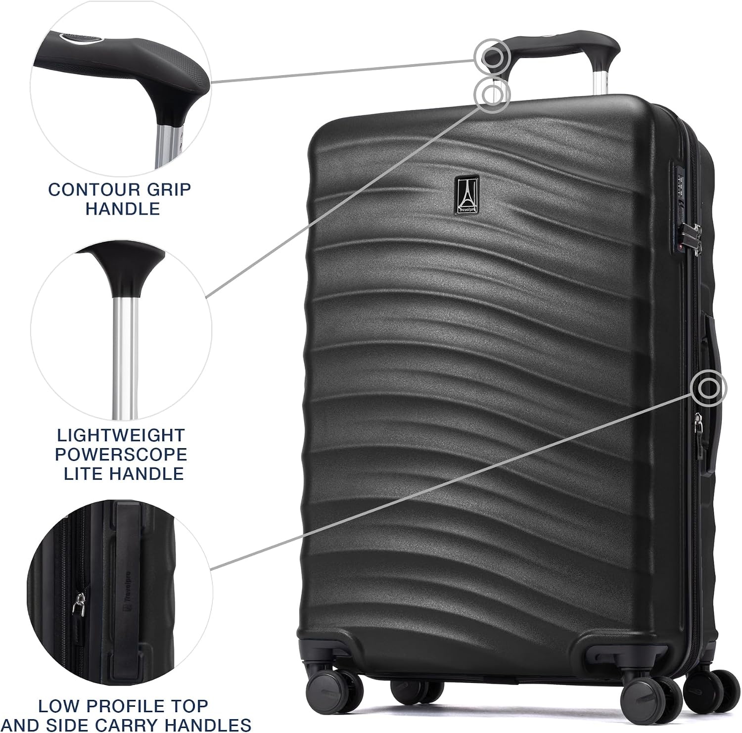 image:imageTravelpro Maxlite Air V2 Hardside Expandable Checked Black 28Inch Lightweight Polycarbonate Hard Shell Luggage 8 Spinner Wheels TSA Lock amp Durable Construction Men amp WomenBlack