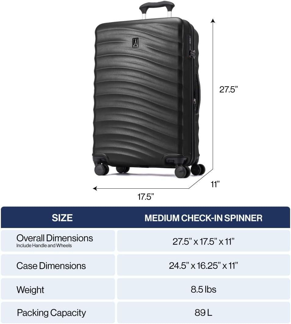image:imageTravelpro Maxlite Air V2 Hardside Expandable Checked Black 28Inch Lightweight Polycarbonate Hard Shell Luggage 8 Spinner Wheels TSA Lock amp Durable Construction Men amp WomenCabernet