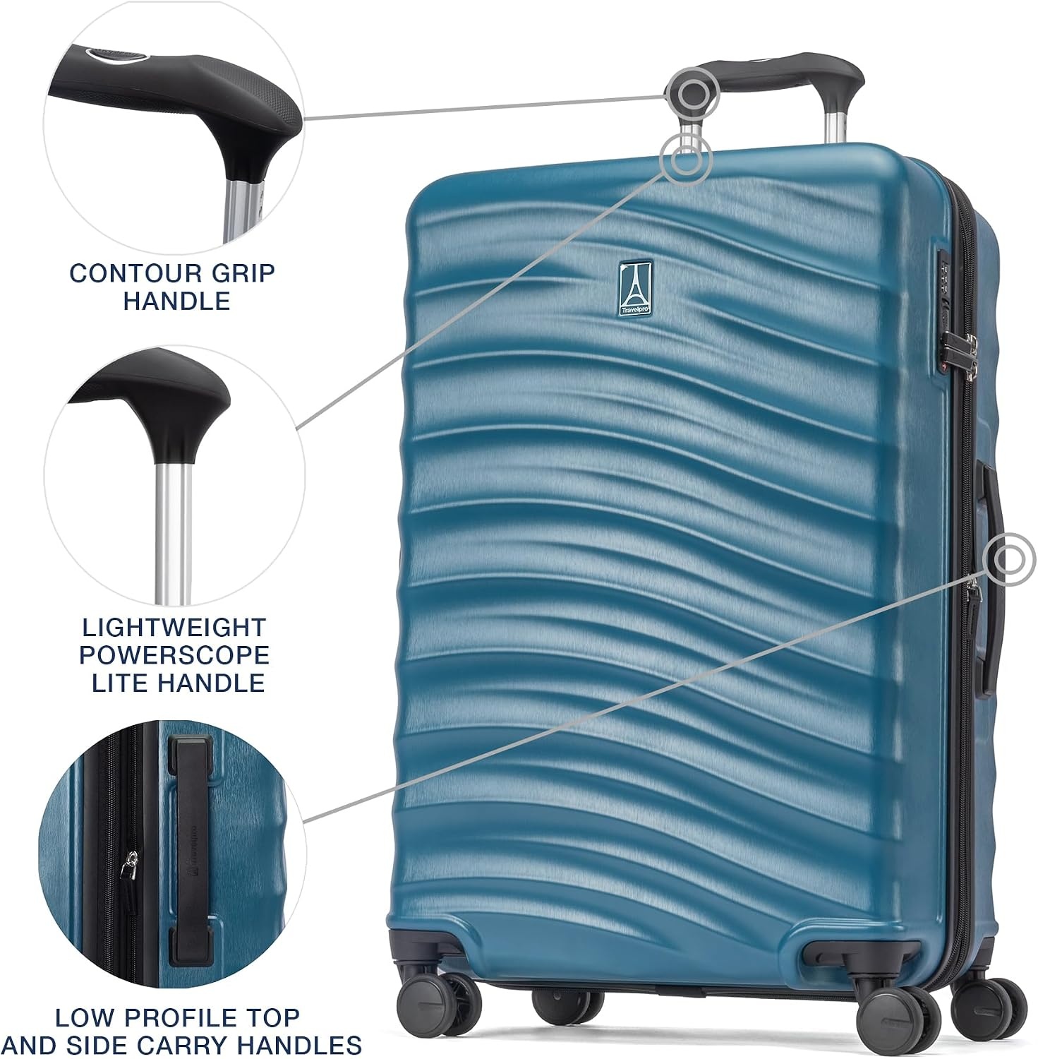 image:imageTravelpro Maxlite Air V2 Hardside Expandable Checked Black 28Inch Lightweight Polycarbonate Hard Shell Luggage 8 Spinner Wheels TSA Lock amp Durable Construction Men amp WomenTeal