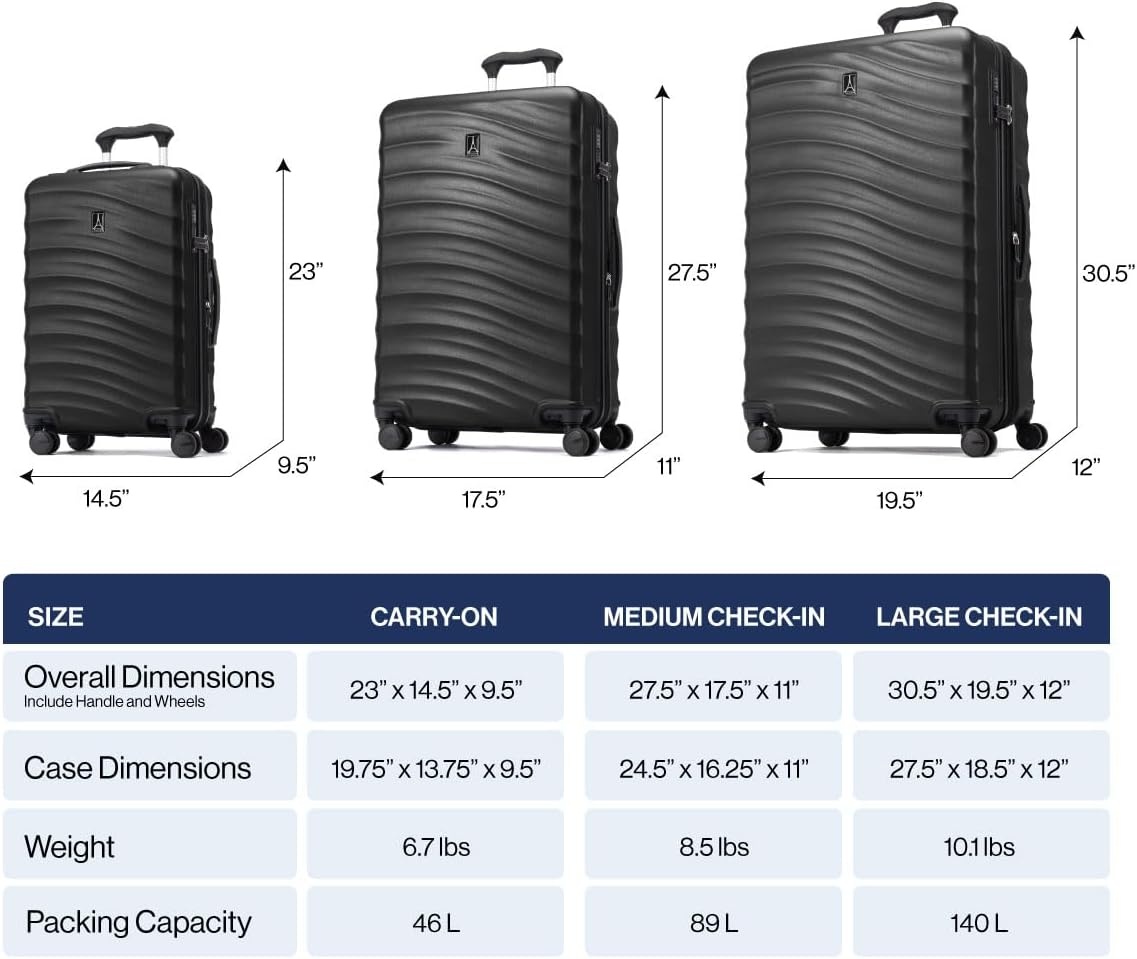 image:imageTravelpro Maxlite Air V2 Hardside Expandable Checked Black 28Inch Lightweight Polycarbonate Hard Shell Luggage 8 Spinner Wheels TSA Lock amp Durable Construction Men amp WomenCabernet