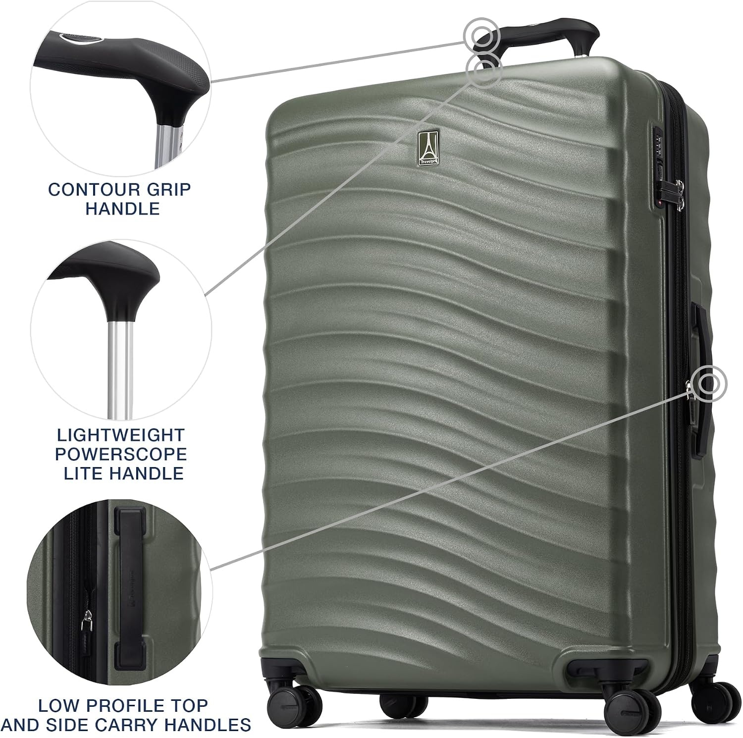 image:imageTravelpro Maxlite Air V2 Hardside Expandable Checked Black 28Inch Lightweight Polycarbonate Hard Shell Luggage 8 Spinner Wheels TSA Lock amp Durable Construction Men amp WomenSlate Green