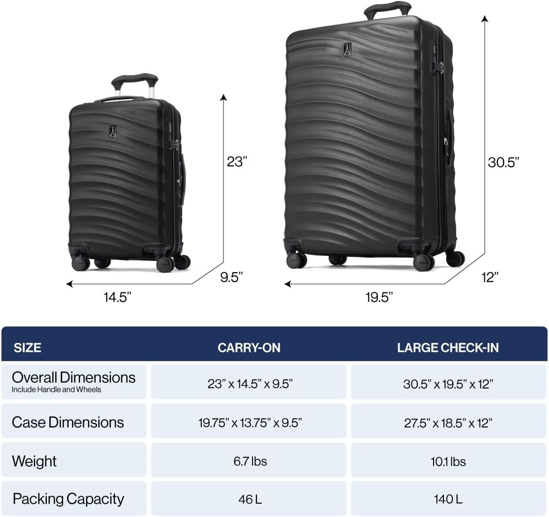 image:imageTravelpro Maxlite Air V2 Hardside Expandable Checked Black 28Inch Lightweight Polycarbonate Hard Shell Luggage 8 Spinner Wheels TSA Lock amp Durable Construction Men amp WomenCabernet