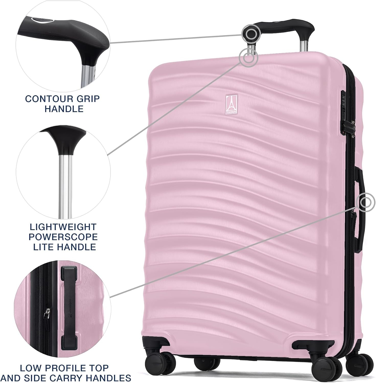 image:imageTravelpro Maxlite Air V2 Hardside Expandable Checked Black 28Inch Lightweight Polycarbonate Hard Shell Luggage 8 Spinner Wheels TSA Lock amp Durable Construction Men amp WomenPink