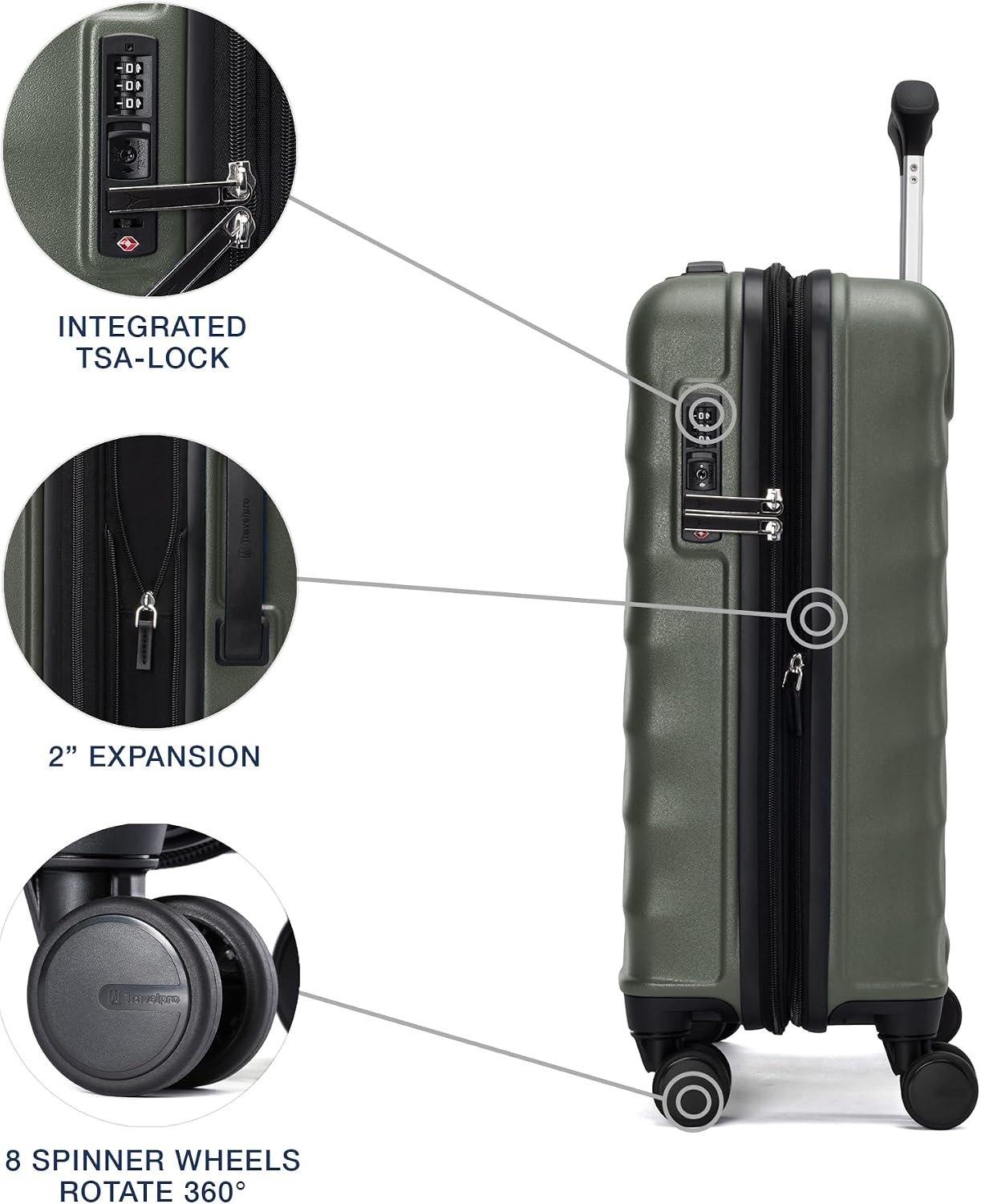 image:imageTravelpro Maxlite Air V2 Hardside Expandable Checked Black 28Inch Lightweight Polycarbonate Hard Shell Luggage 8 Spinner Wheels TSA Lock amp Durable Construction Men amp WomenSlate Green