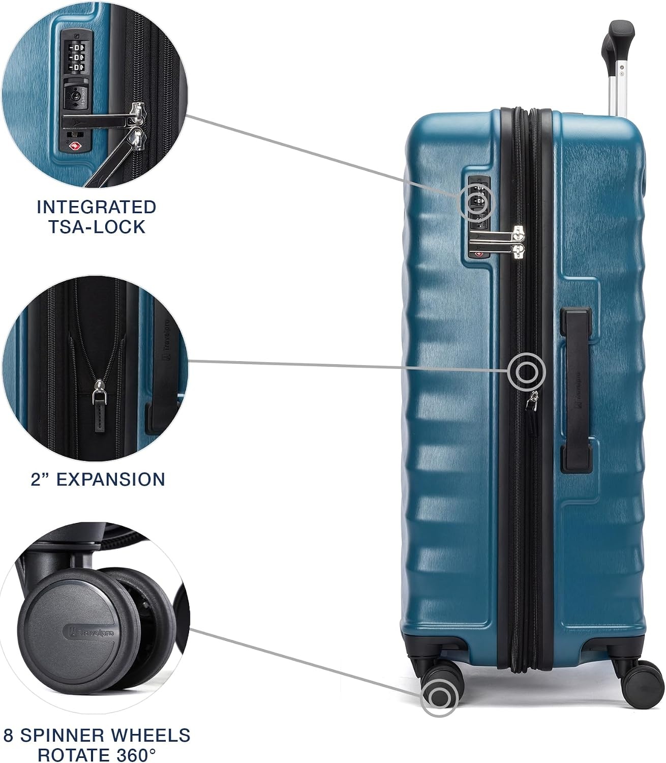 image:imageTravelpro Maxlite Air V2 Hardside Expandable Checked Black 28Inch Lightweight Polycarbonate Hard Shell Luggage 8 Spinner Wheels TSA Lock amp Durable Construction Men amp WomenTeal