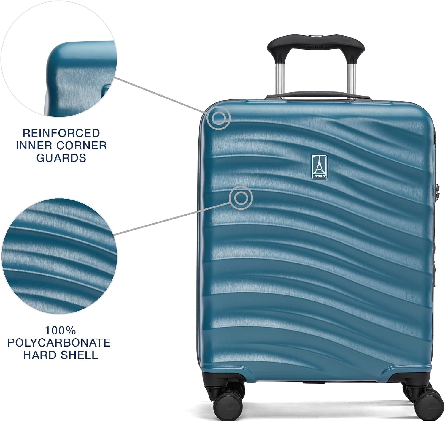 image:imageTravelpro Maxlite Air V2 Hardside Expandable Checked Black 28Inch Lightweight Polycarbonate Hard Shell Luggage 8 Spinner Wheels TSA Lock amp Durable Construction Men amp WomenTeal