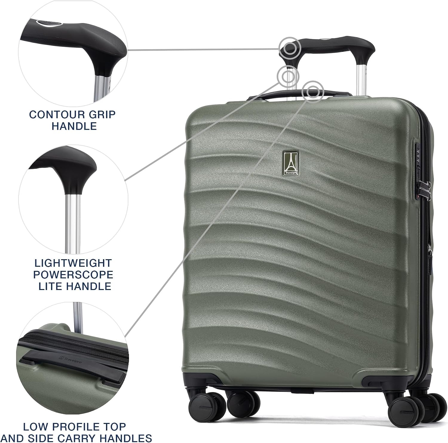 image:imageTravelpro Maxlite Air V2 Hardside Expandable Checked Black 28Inch Lightweight Polycarbonate Hard Shell Luggage 8 Spinner Wheels TSA Lock amp Durable Construction Men amp WomenSlate Green