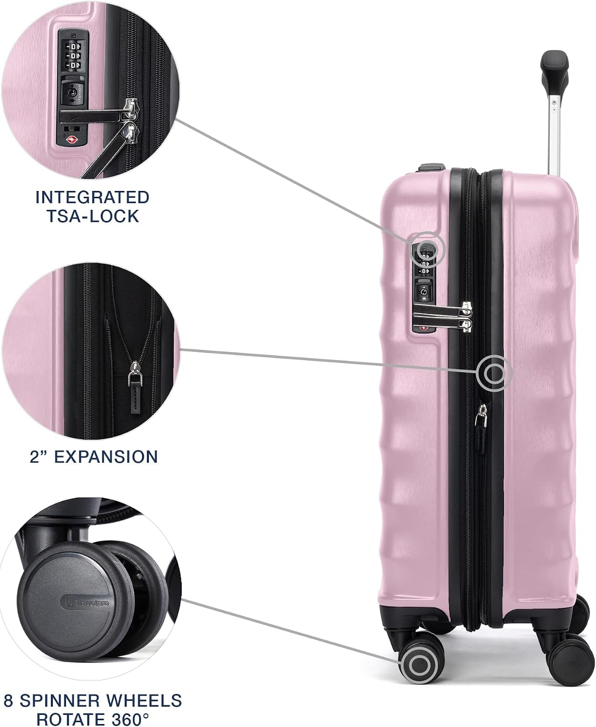 image:imageTravelpro Maxlite Air V2 Hardside Expandable Checked Black 28Inch Lightweight Polycarbonate Hard Shell Luggage 8 Spinner Wheels TSA Lock amp Durable Construction Men amp WomenPink
