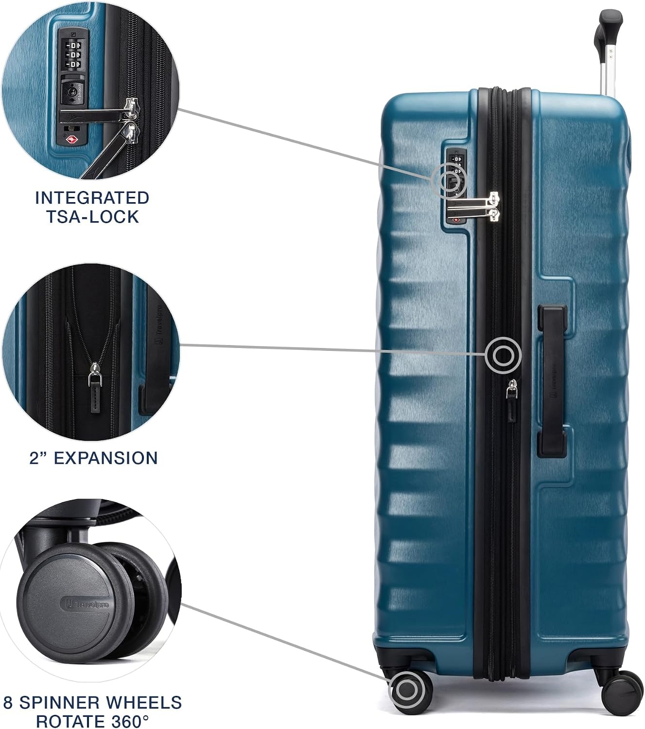 image:imageTravelpro Maxlite Air V2 Hardside Expandable Checked Black 28Inch Lightweight Polycarbonate Hard Shell Luggage 8 Spinner Wheels TSA Lock amp Durable Construction Men amp WomenTeal