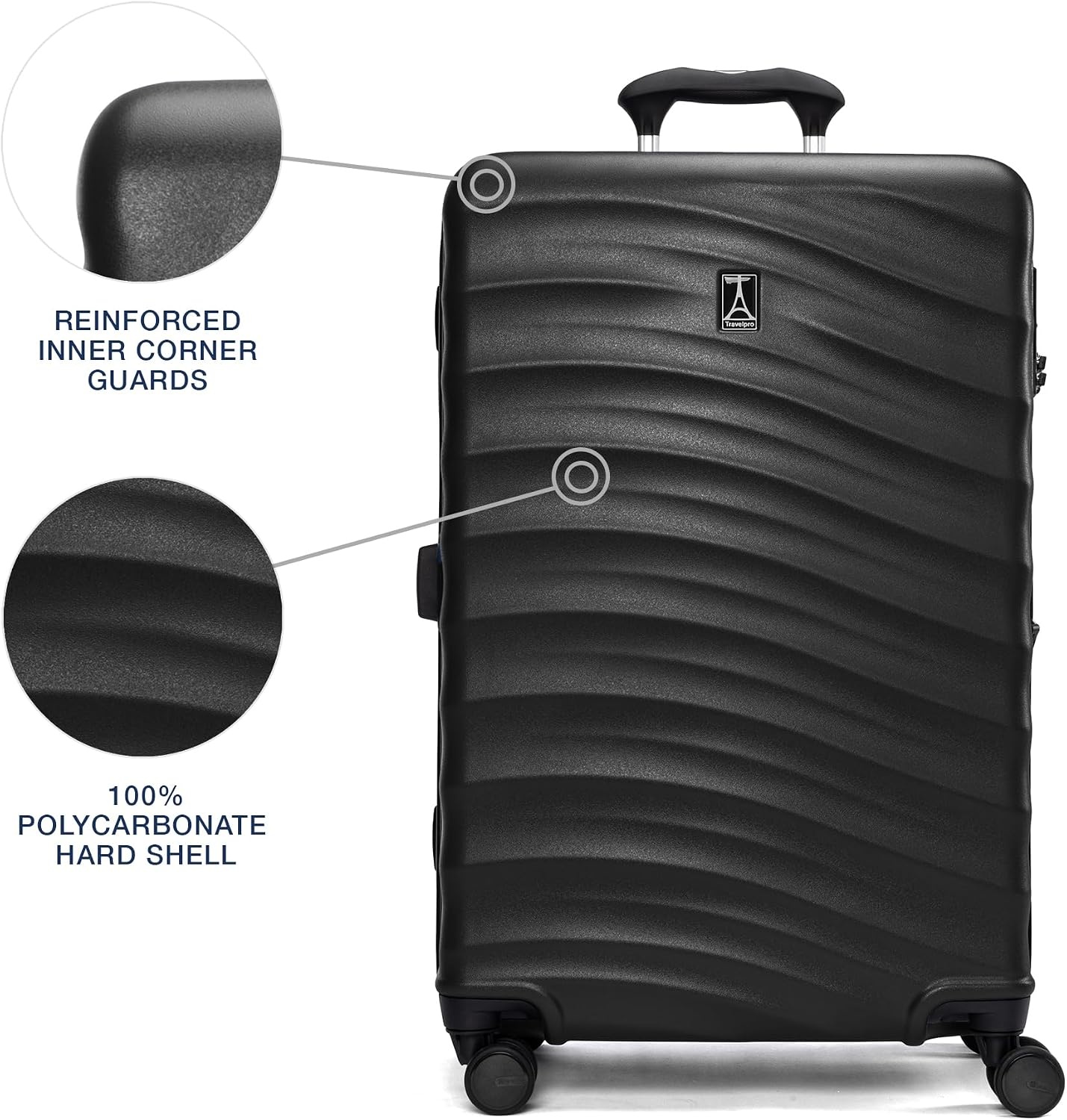 image:imageTravelpro Maxlite Air V2 Hardside Expandable Checked Black 28Inch Lightweight Polycarbonate Hard Shell Luggage 8 Spinner Wheels TSA Lock amp Durable Construction Men amp WomenBlack
