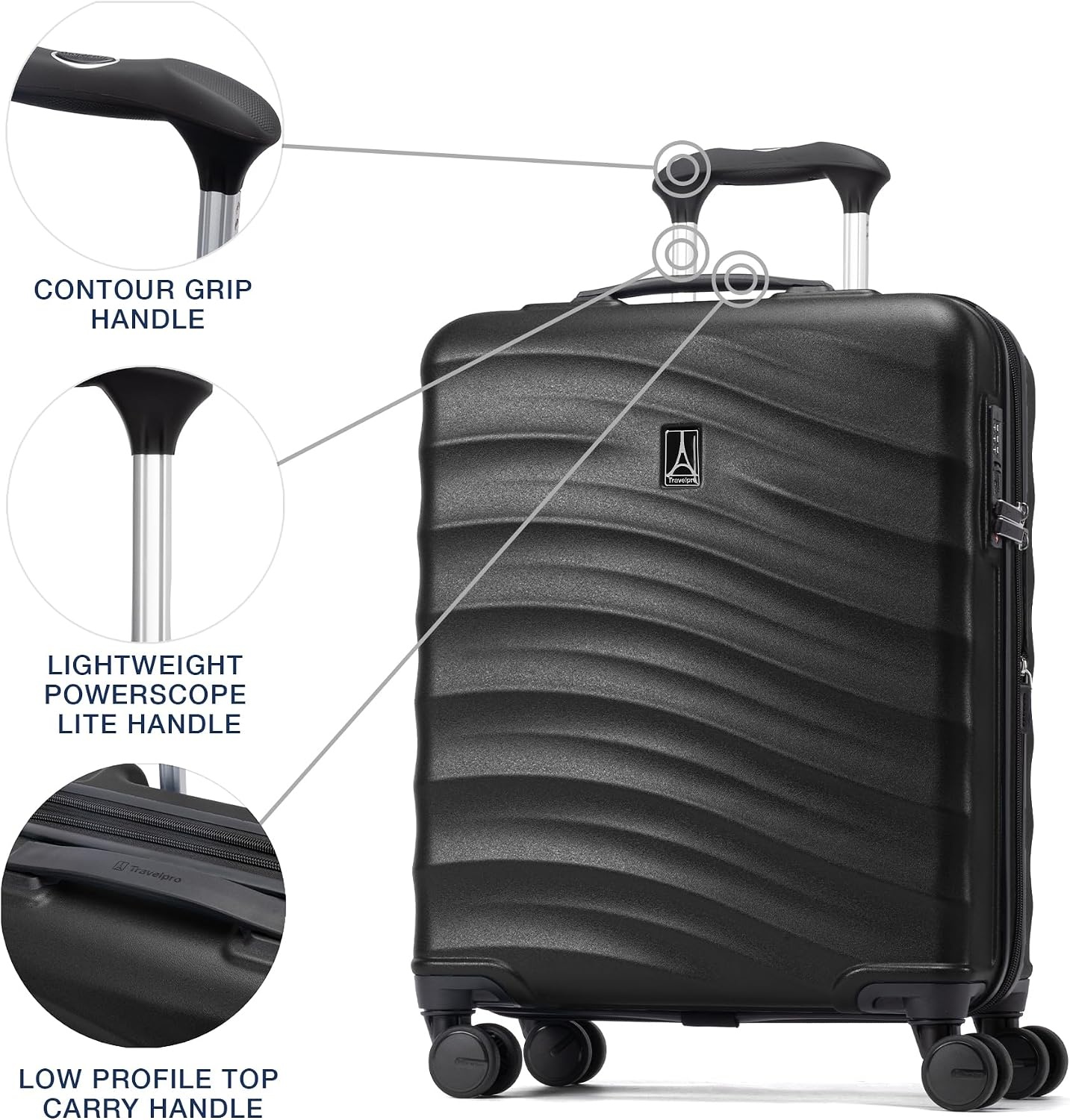 image:imageTravelpro Maxlite Air V2 Hardside Expandable Checked Black 28Inch Lightweight Polycarbonate Hard Shell Luggage 8 Spinner Wheels TSA Lock amp Durable Construction Men amp WomenBlack