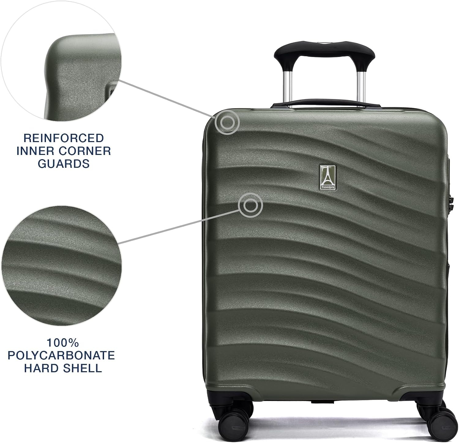 image:imageTravelpro Maxlite Air V2 Hardside Expandable Checked Black 28Inch Lightweight Polycarbonate Hard Shell Luggage 8 Spinner Wheels TSA Lock amp Durable Construction Men amp WomenSlate Green