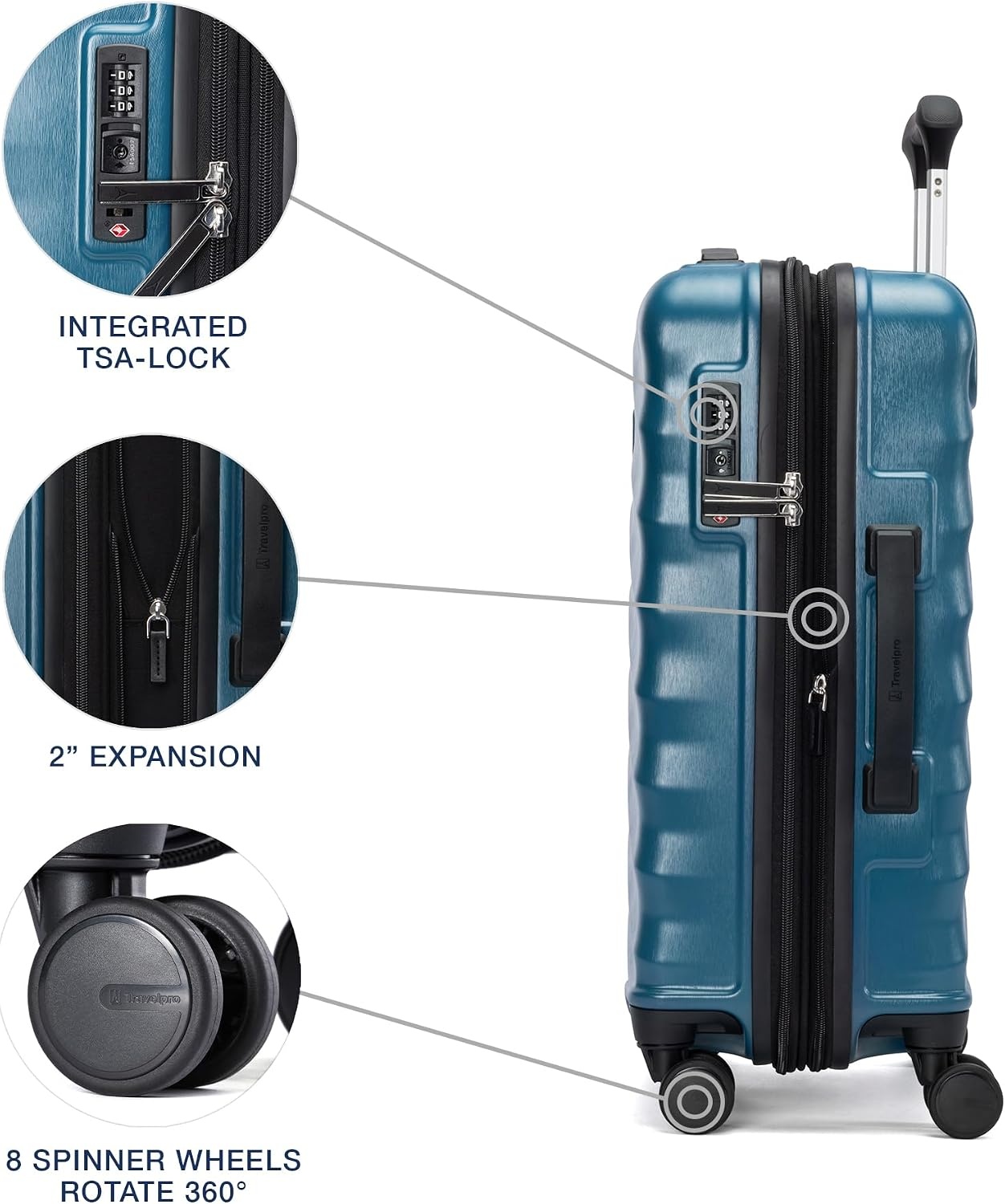 image:imageTravelpro Maxlite Air V2 Hardside Expandable Checked Black 28Inch Lightweight Polycarbonate Hard Shell Luggage 8 Spinner Wheels TSA Lock amp Durable Construction Men amp WomenTeal