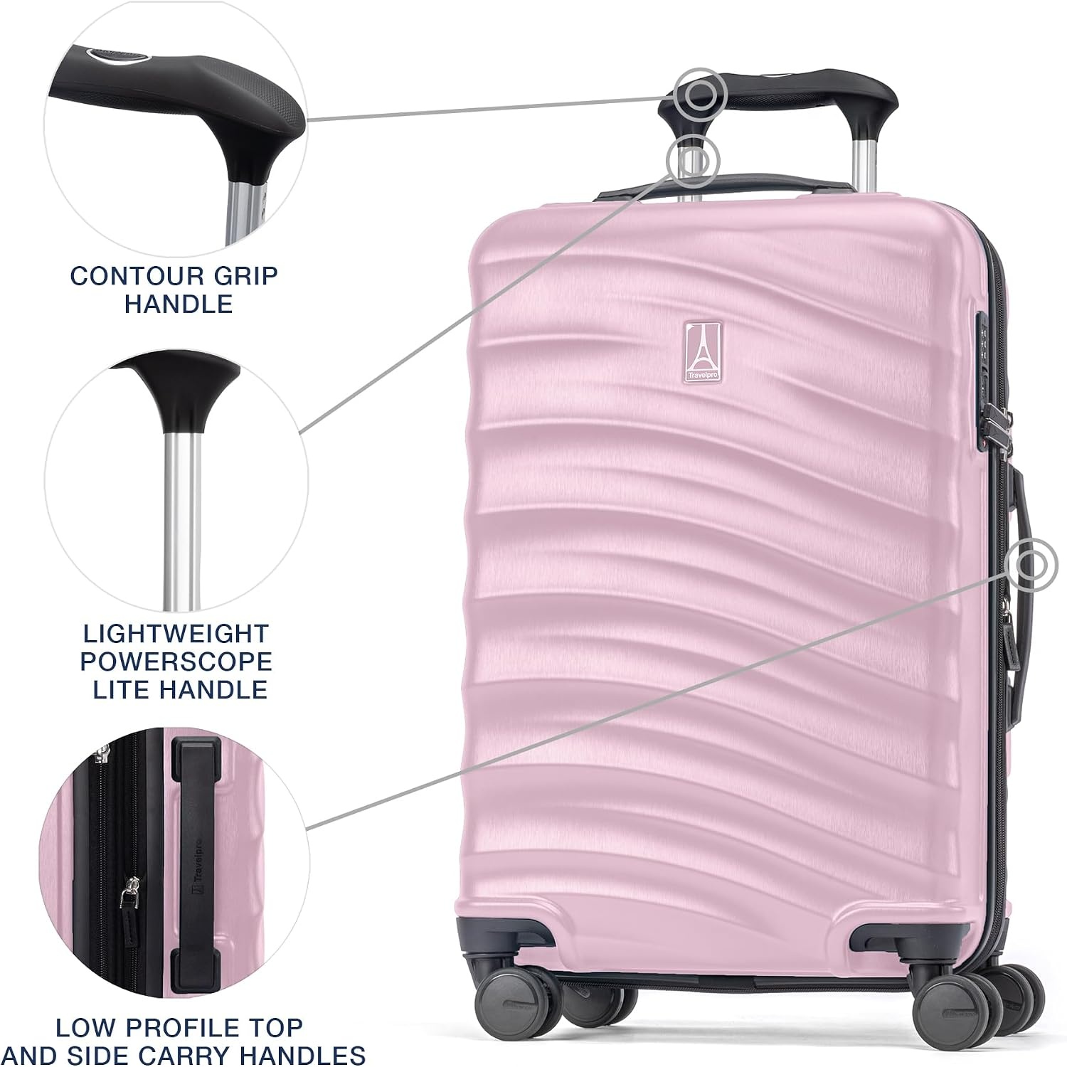image:imageTravelpro Maxlite Air V2 Hardside Expandable Checked Black 28Inch Lightweight Polycarbonate Hard Shell Luggage 8 Spinner Wheels TSA Lock amp Durable Construction Men amp WomenPink