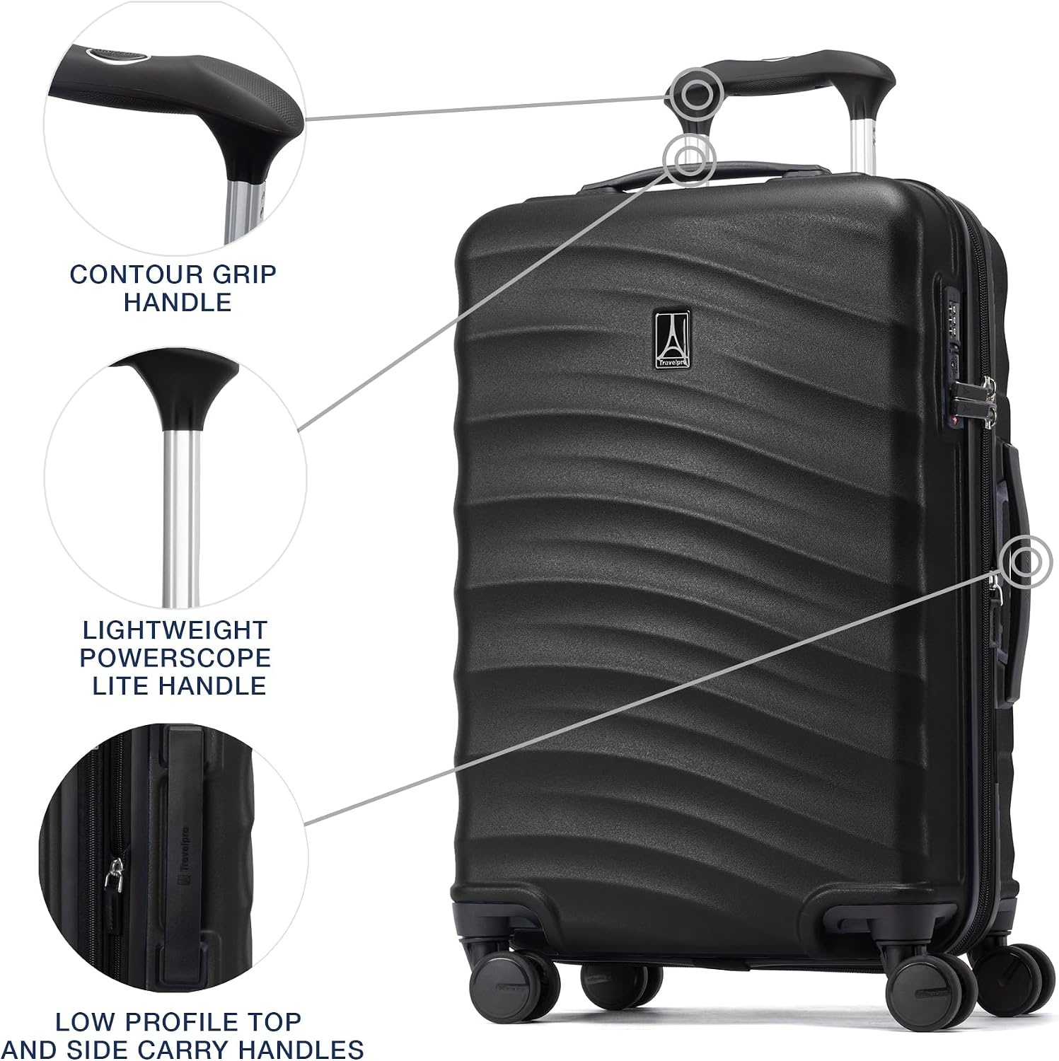 image:imageTravelpro Maxlite Air V2 Hardside Expandable Checked Black 28Inch Lightweight Polycarbonate Hard Shell Luggage 8 Spinner Wheels TSA Lock amp Durable Construction Men amp WomenBlack