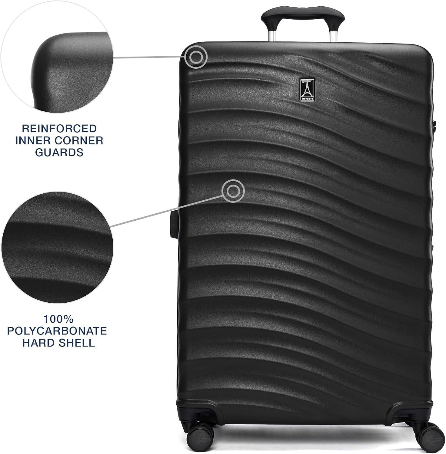 image:imageTravelpro Maxlite Air V2 Hardside Expandable Checked Black 28Inch Lightweight Polycarbonate Hard Shell Luggage 8 Spinner Wheels TSA Lock amp Durable Construction Men amp WomenBlack