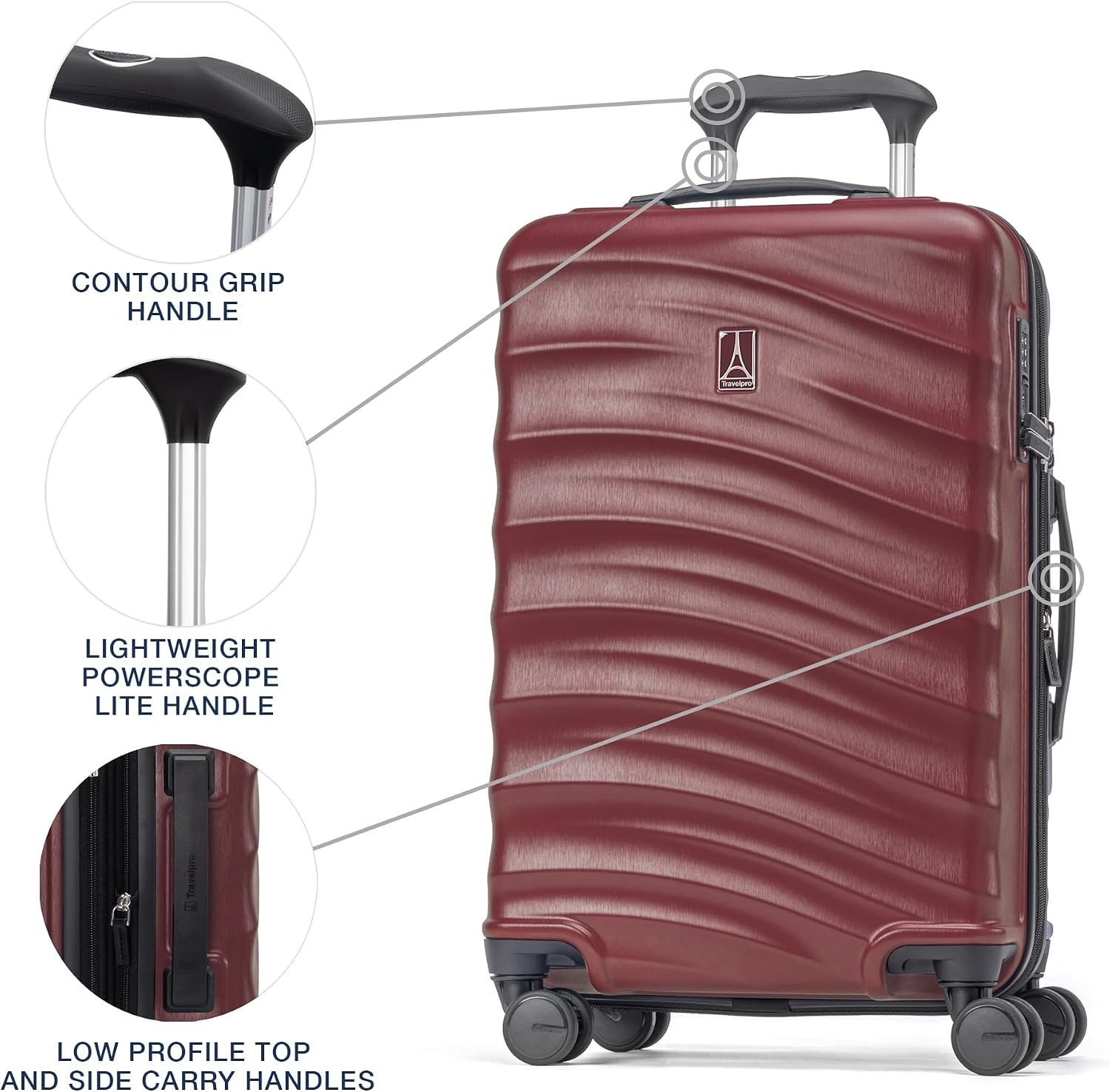 image:imageTravelpro Maxlite Air V2 Hardside Expandable Checked Black 28Inch Lightweight Polycarbonate Hard Shell Luggage 8 Spinner Wheels TSA Lock amp Durable Construction Men amp WomenCabernet