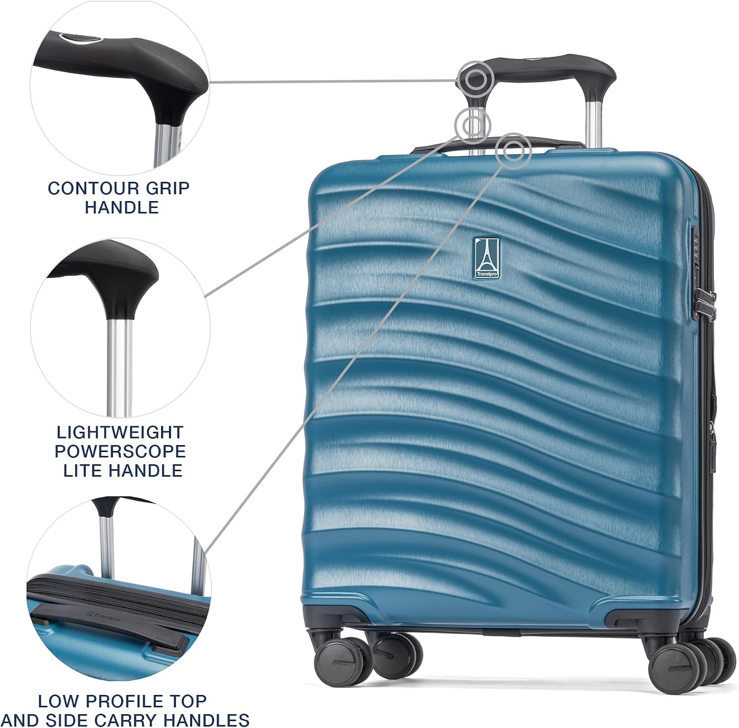 image:imageTravelpro Maxlite Air V2 Hardside Expandable Checked Black 28Inch Lightweight Polycarbonate Hard Shell Luggage 8 Spinner Wheels TSA Lock amp Durable Construction Men amp WomenTeal
