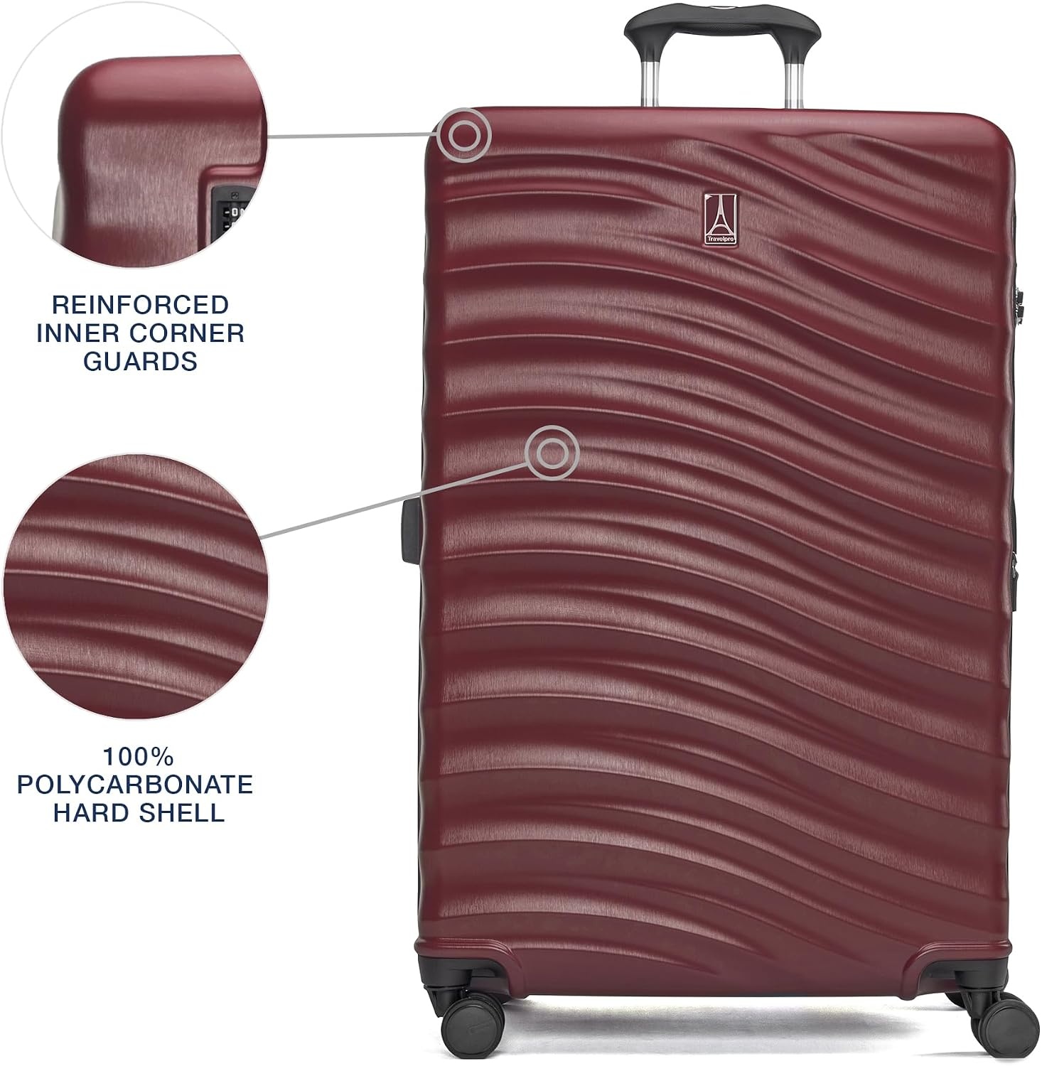 image:imageTravelpro Maxlite Air V2 Hardside Expandable Checked Black 28Inch Lightweight Polycarbonate Hard Shell Luggage 8 Spinner Wheels TSA Lock amp Durable Construction Men amp WomenCabernet