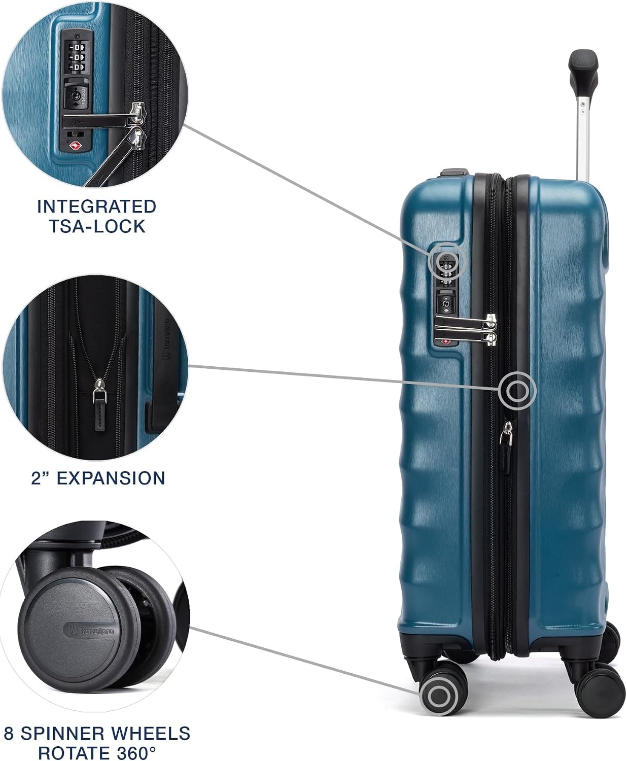 image:imageTravelpro Maxlite Air V2 Hardside Expandable Checked Black 28Inch Lightweight Polycarbonate Hard Shell Luggage 8 Spinner Wheels TSA Lock amp Durable Construction Men amp WomenTeal
