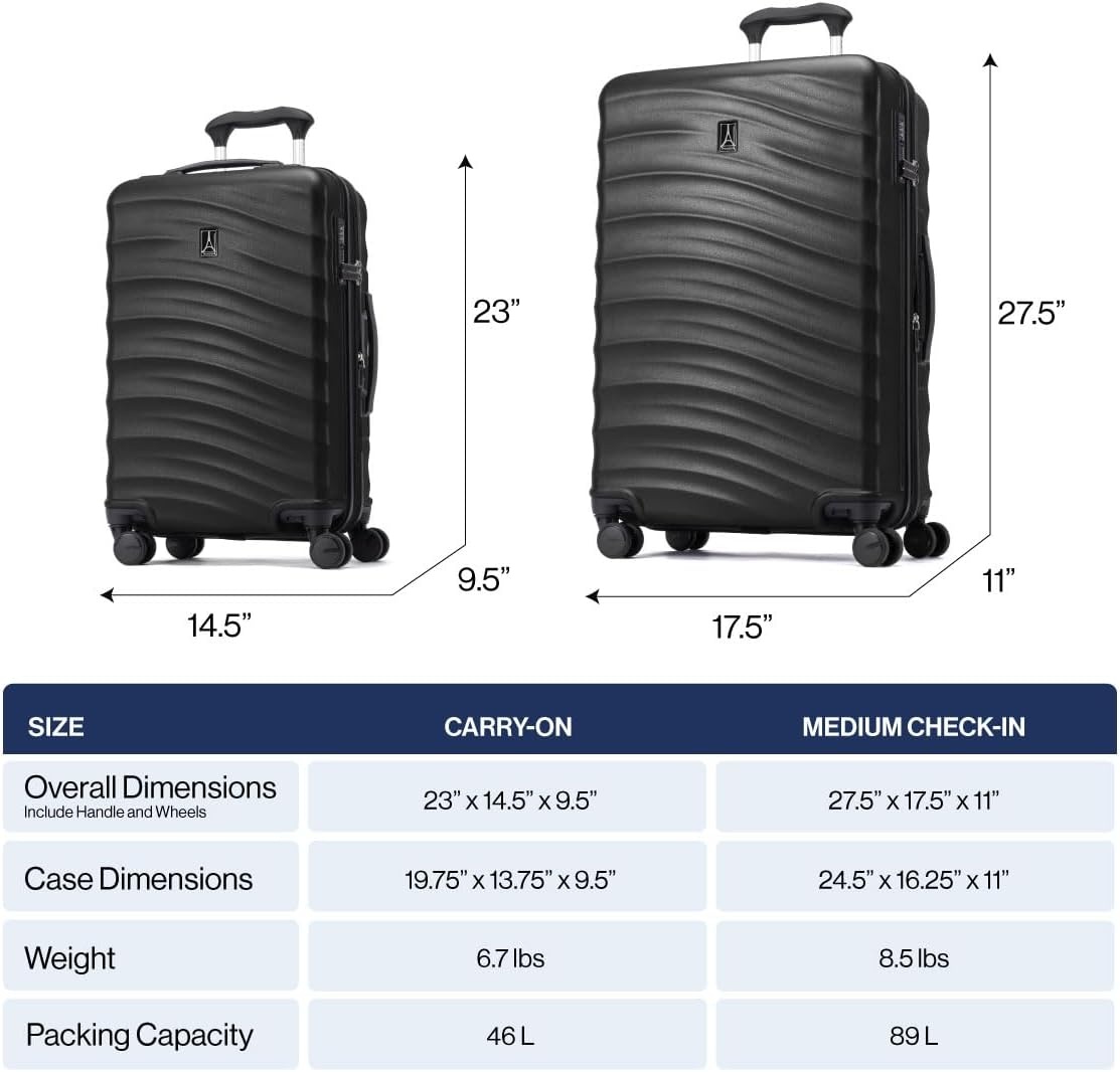 image:imageTravelpro Maxlite Air V2 Hardside Expandable Checked Black 28Inch Lightweight Polycarbonate Hard Shell Luggage 8 Spinner Wheels TSA Lock amp Durable Construction Men amp WomenCabernet