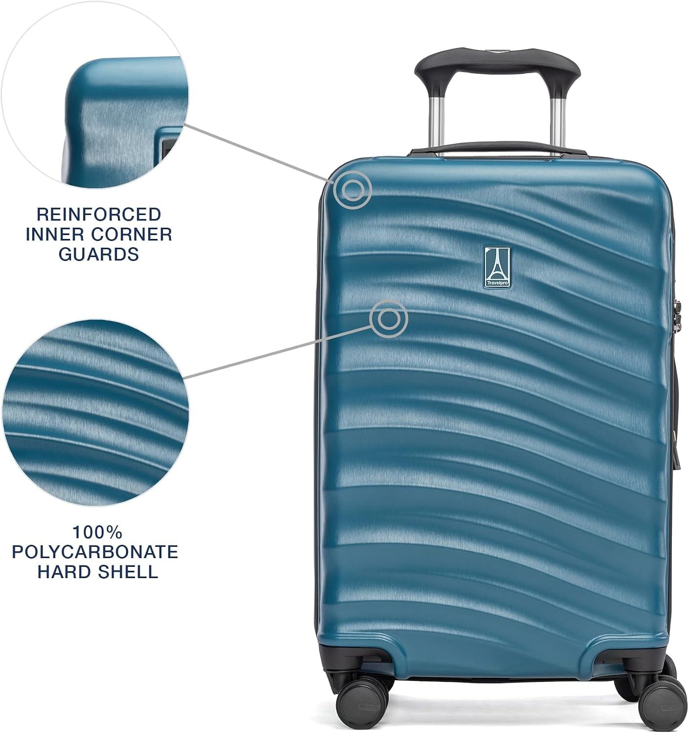image:imageTravelpro Maxlite Air V2 Hardside Expandable Checked Black 28Inch Lightweight Polycarbonate Hard Shell Luggage 8 Spinner Wheels TSA Lock amp Durable Construction Men amp WomenTeal
