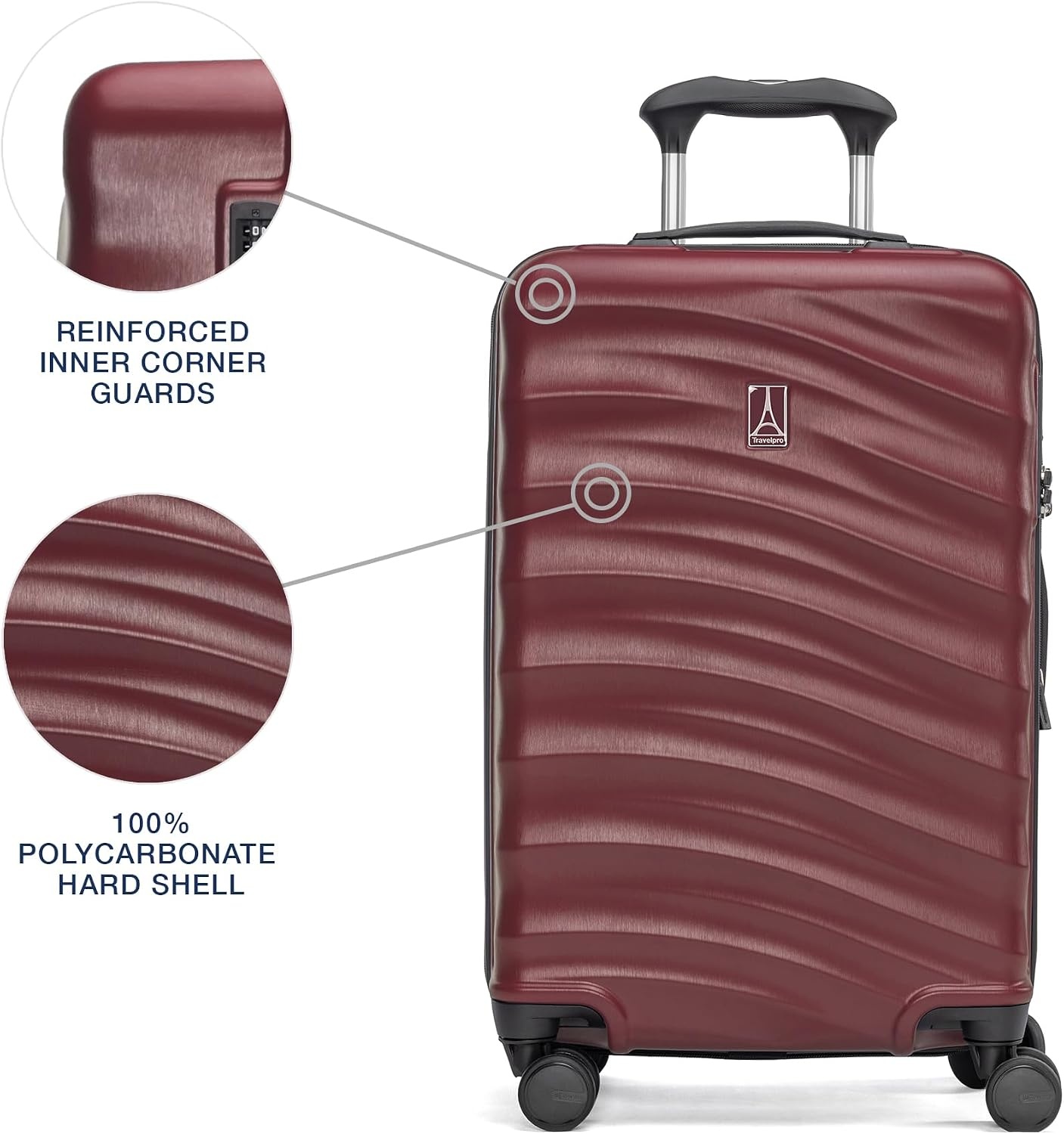image:imageTravelpro Maxlite Air V2 Hardside Expandable Checked Black 28Inch Lightweight Polycarbonate Hard Shell Luggage 8 Spinner Wheels TSA Lock amp Durable Construction Men amp WomenCabernet