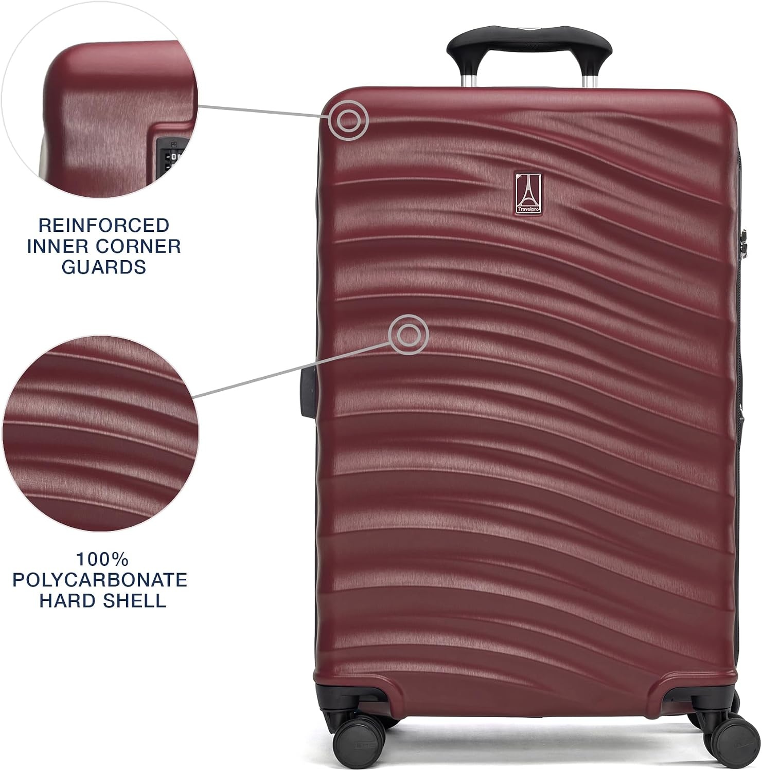 image:imageTravelpro Maxlite Air V2 Hardside Expandable Checked Black 28Inch Lightweight Polycarbonate Hard Shell Luggage 8 Spinner Wheels TSA Lock amp Durable Construction Men amp WomenCabernet