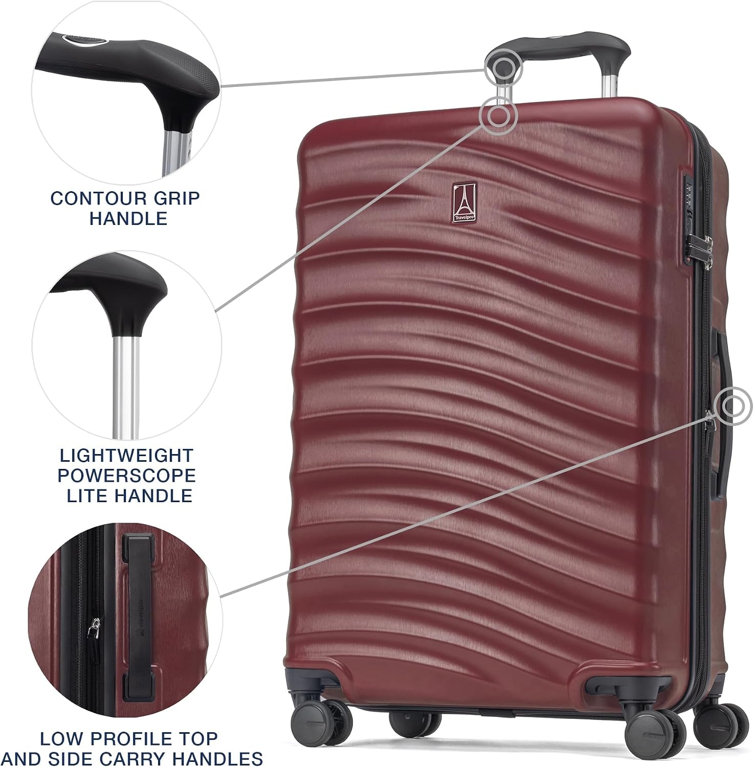image:imageTravelpro Maxlite Air V2 Hardside Expandable Checked Black 28Inch Lightweight Polycarbonate Hard Shell Luggage 8 Spinner Wheels TSA Lock amp Durable Construction Men amp WomenCabernet