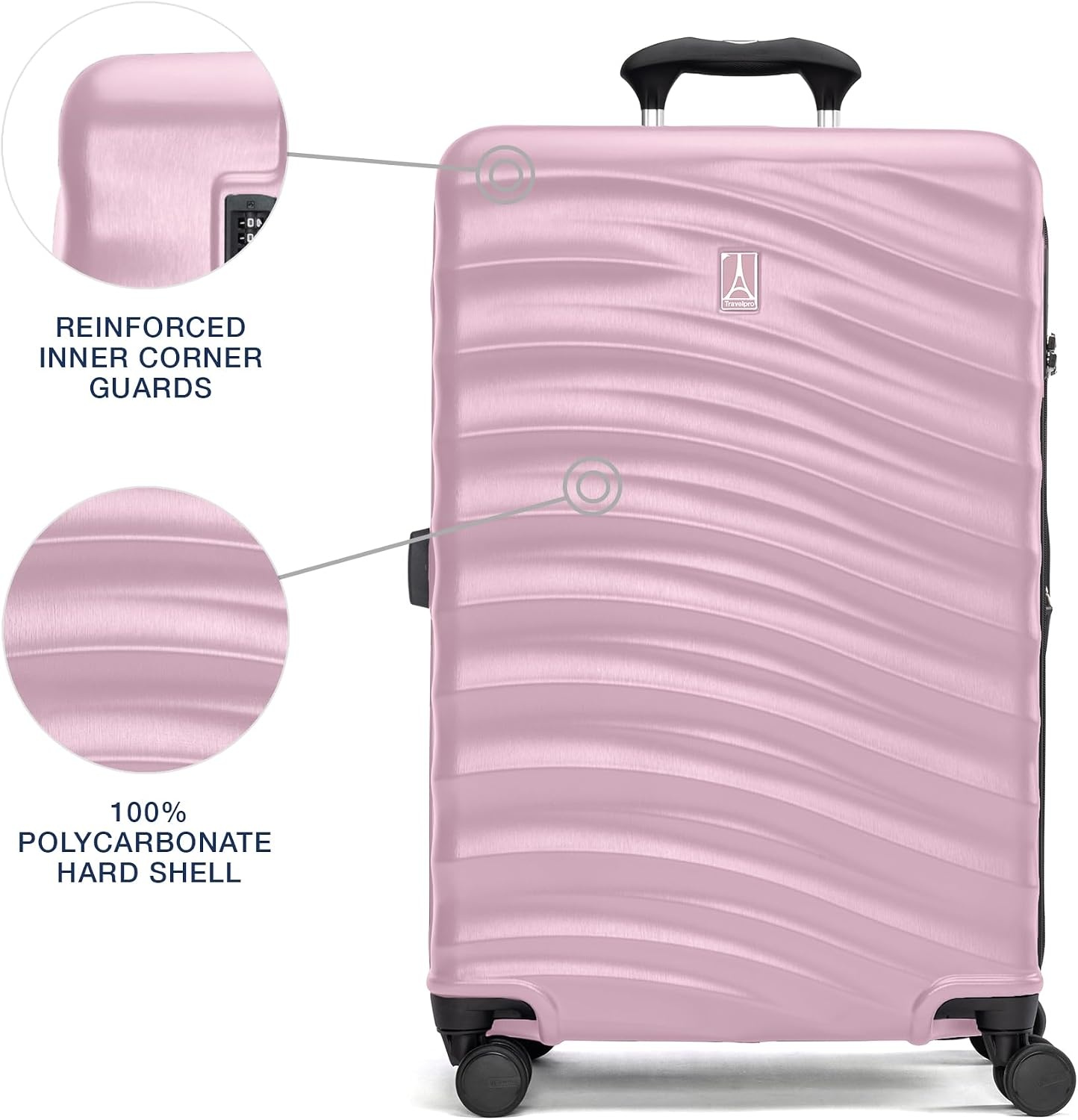 image:imageTravelpro Maxlite Air V2 Hardside Expandable Checked Black 28Inch Lightweight Polycarbonate Hard Shell Luggage 8 Spinner Wheels TSA Lock amp Durable Construction Men amp WomenPink