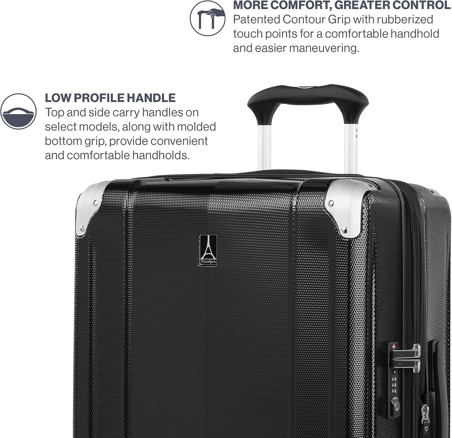 image:imageTravelpro Pathways 3 Hardside Luggage Set Teal 3Piece 212529 Carry on Medium Large Checked Expandable Hard Shell 8 Spinner Wheels amp TSAApproved Lock Lightweight for Men amp WomenBlack Knight