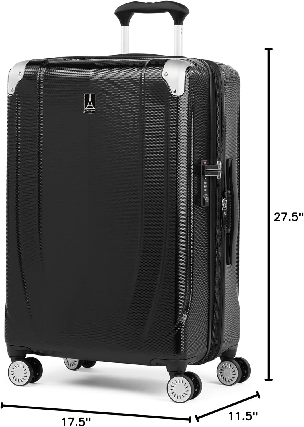 image:imageTravelpro Pathways 3 Hardside Luggage Set Teal 3Piece 212529 Carry on Medium Large Checked Expandable Hard Shell 8 Spinner Wheels amp TSAApproved Lock Lightweight for Men amp WomenBlack Knight