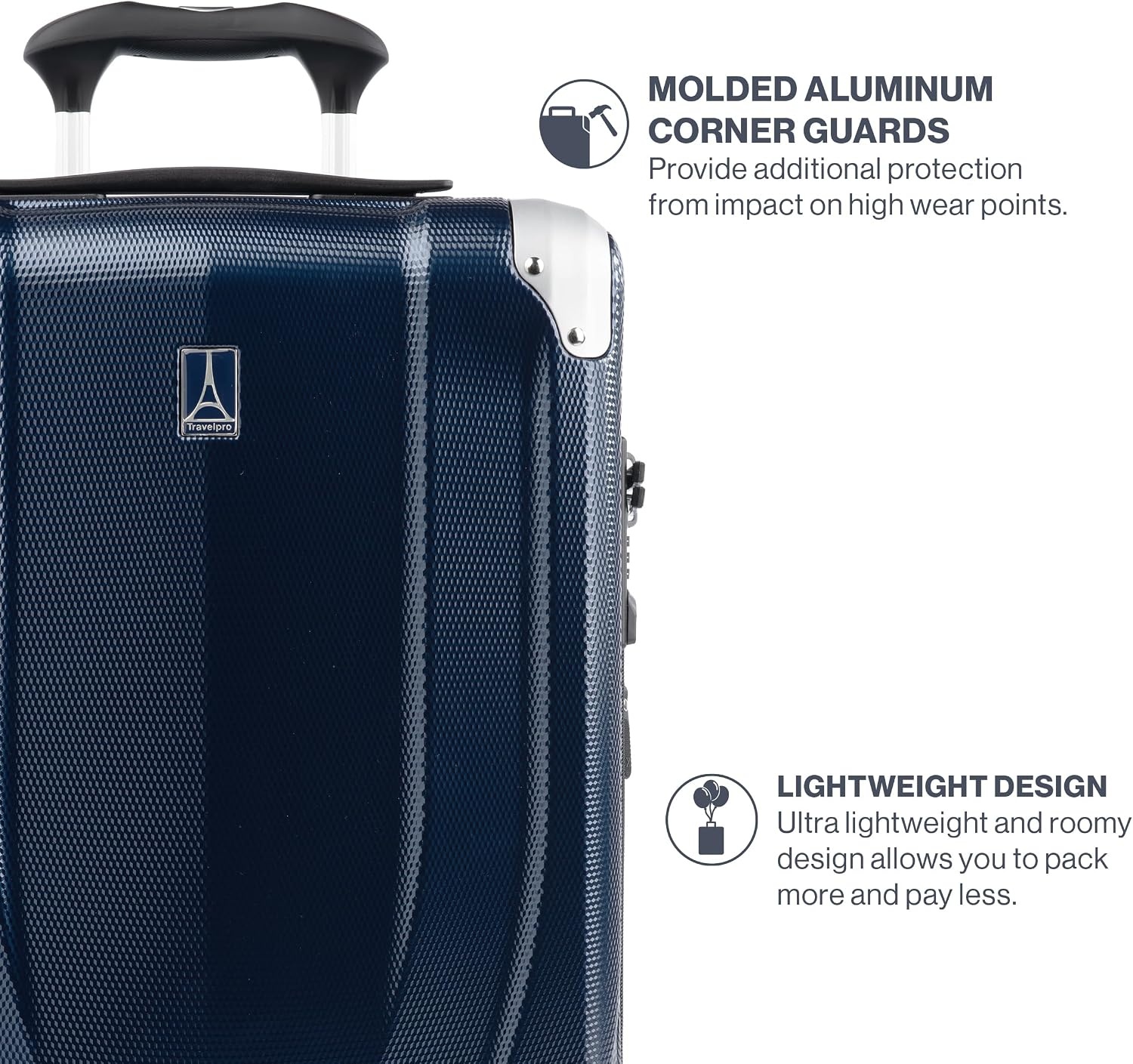 image:imageTravelpro Pathways 3 Hardside Luggage Set Teal 3Piece 212529 Carry on Medium Large Checked Expandable Hard Shell 8 Spinner Wheels amp TSAApproved Lock Lightweight for Men amp WomenRoyal Blue