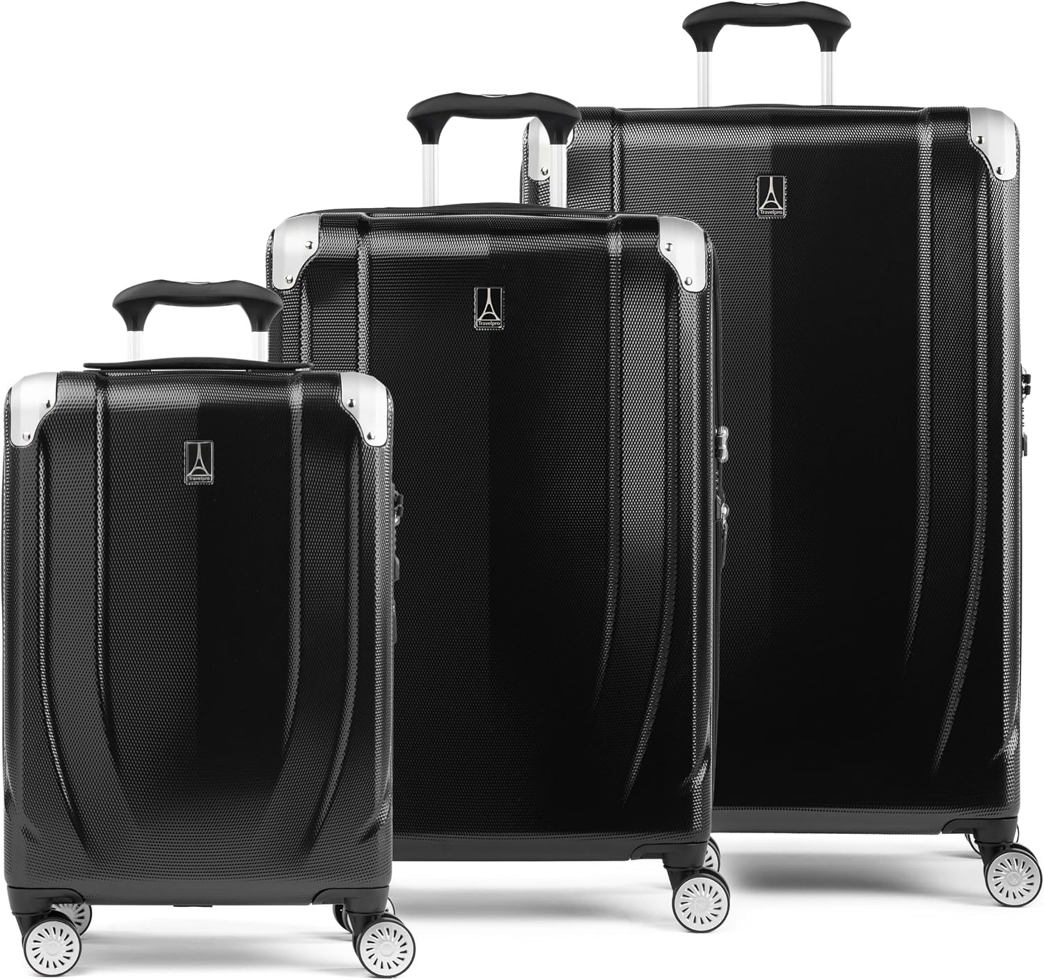 image:imageTravelpro Pathways 3 Hardside Luggage Set Teal 3Piece 212529 Carry on Medium Large Checked Expandable Hard Shell 8 Spinner Wheels amp TSAApproved Lock Lightweight for Men amp WomenBlack Knight