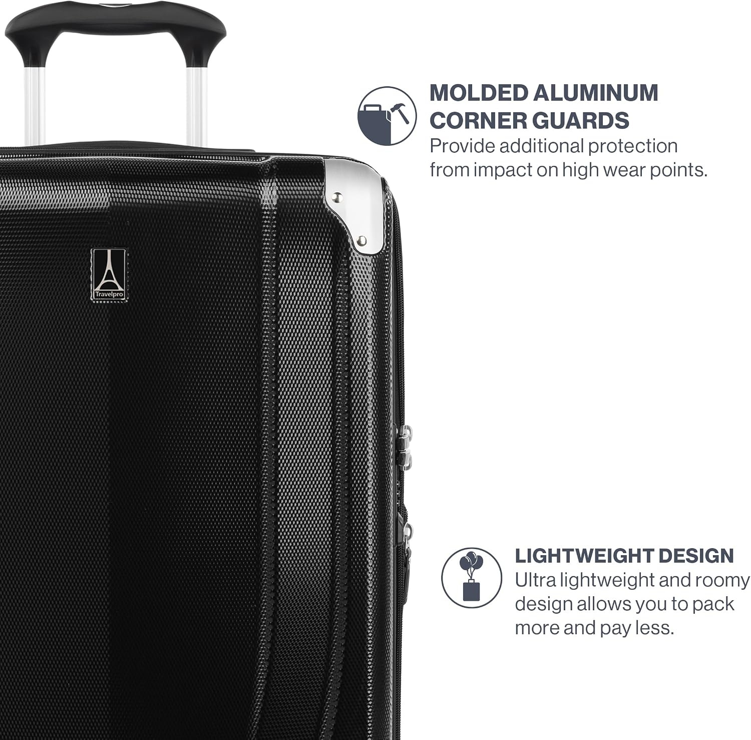 image:imageTravelpro Pathways 3 Hardside Luggage Set Teal 3Piece 212529 Carry on Medium Large Checked Expandable Hard Shell 8 Spinner Wheels amp TSAApproved Lock Lightweight for Men amp WomenBlack Knight