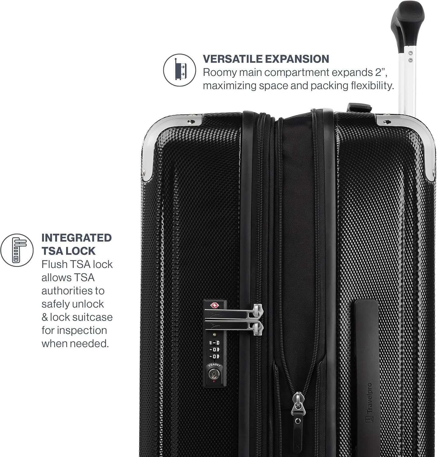 image:imageTravelpro Pathways 3 Hardside Luggage Set Teal 3Piece 212529 Carry on Medium Large Checked Expandable Hard Shell 8 Spinner Wheels amp TSAApproved Lock Lightweight for Men amp WomenBlack Knight
