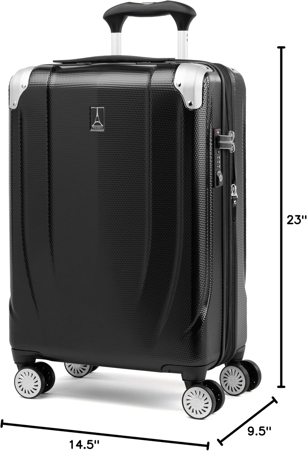 image:imageTravelpro Pathways 3 Hardside Luggage Set Teal 3Piece 212529 Carry on Medium Large Checked Expandable Hard Shell 8 Spinner Wheels amp TSAApproved Lock Lightweight for Men amp WomenBlack Knight