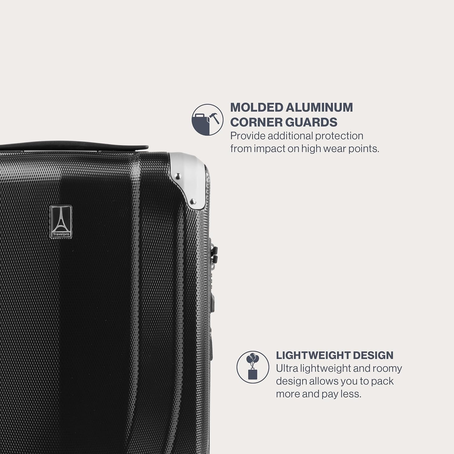 image:imageTravelpro Pathways 3 Hardside Luggage Set Teal 3Piece 212529 Carry on Medium Large Checked Expandable Hard Shell 8 Spinner Wheels amp TSAApproved Lock Lightweight for Men amp WomenBlack Knight
