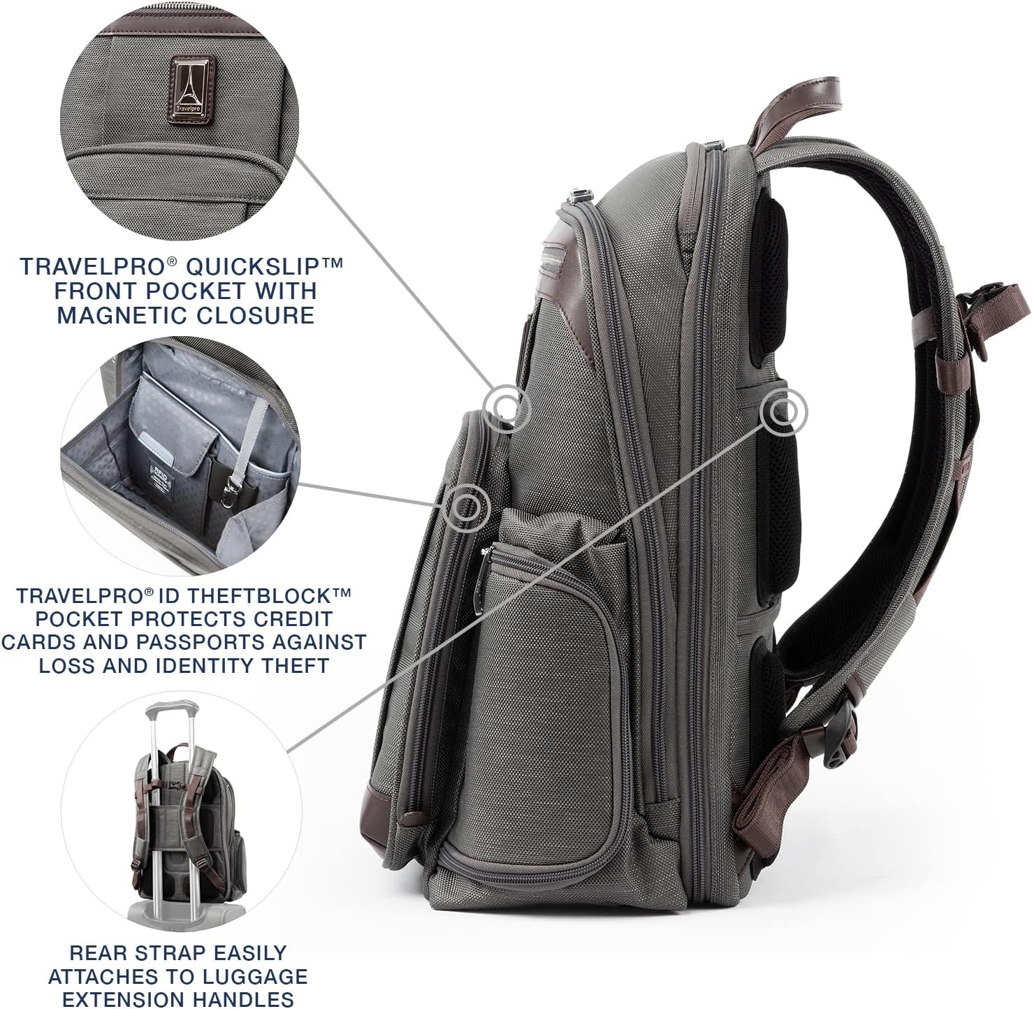 image:imageTravelpro Platinum Elite Business Laptop Backpack Fits up to 175 Inch Laptop Work School Travel Men and Women