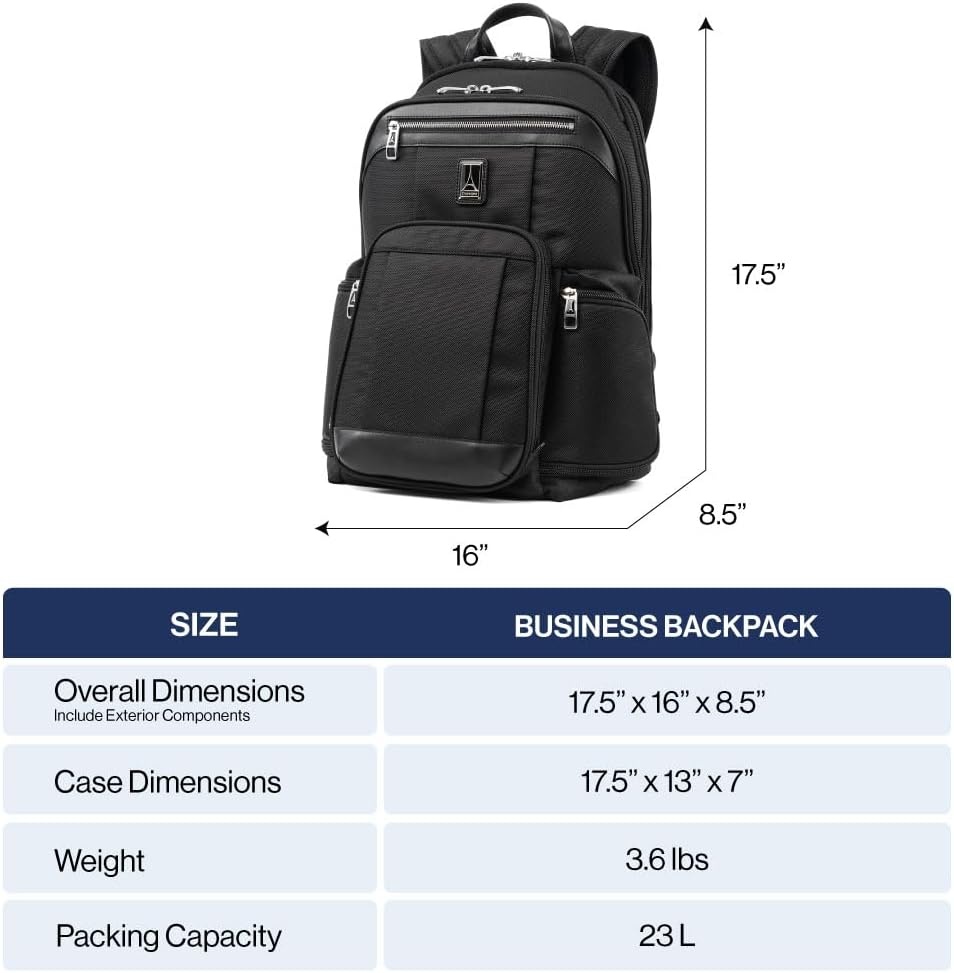 image:imageTravelpro Platinum Elite Business Laptop Backpack Fits up to 175 Inch Laptop Work School Travel Men and Women
